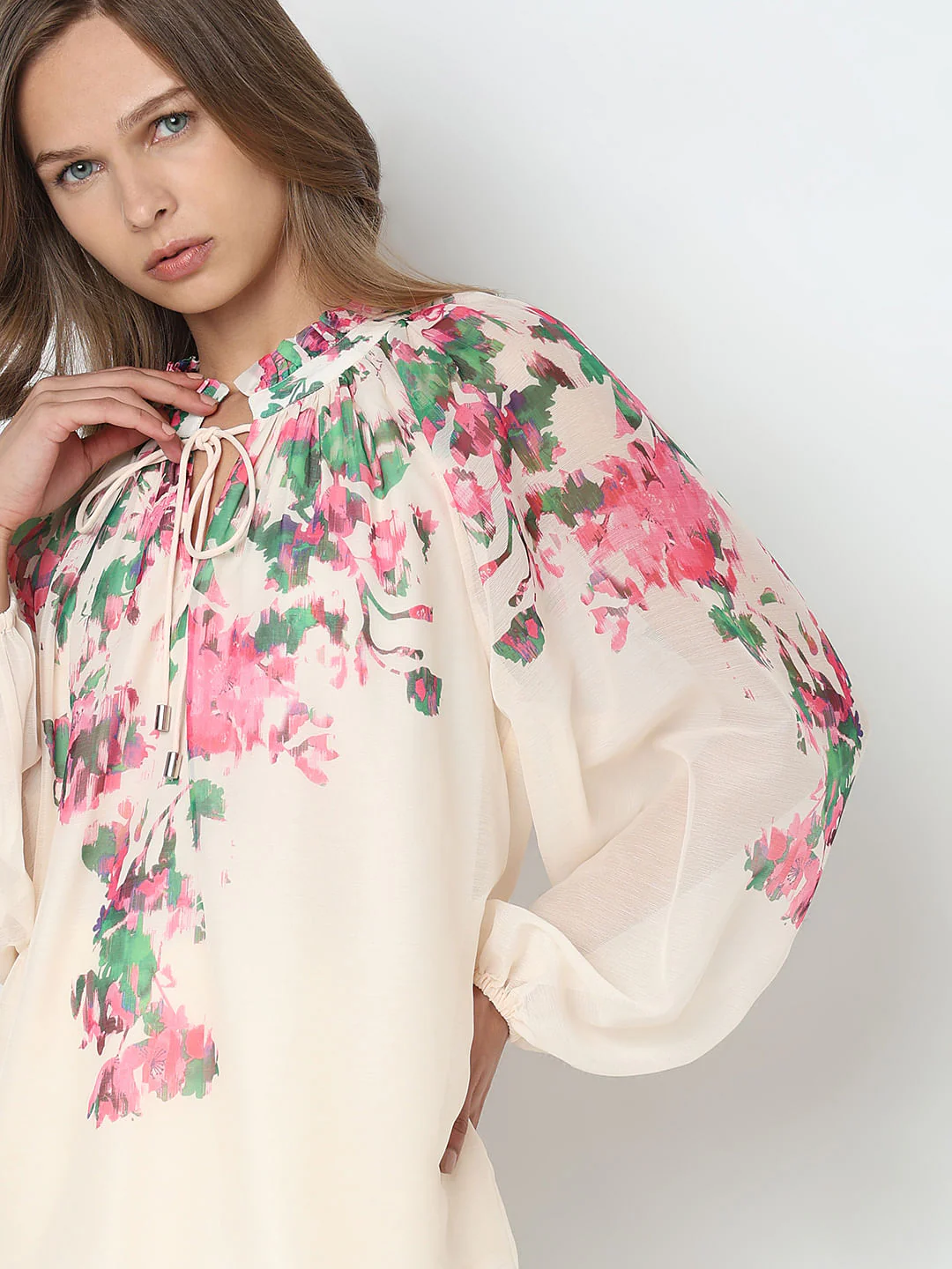 Pink Floral Print Top - Image 6