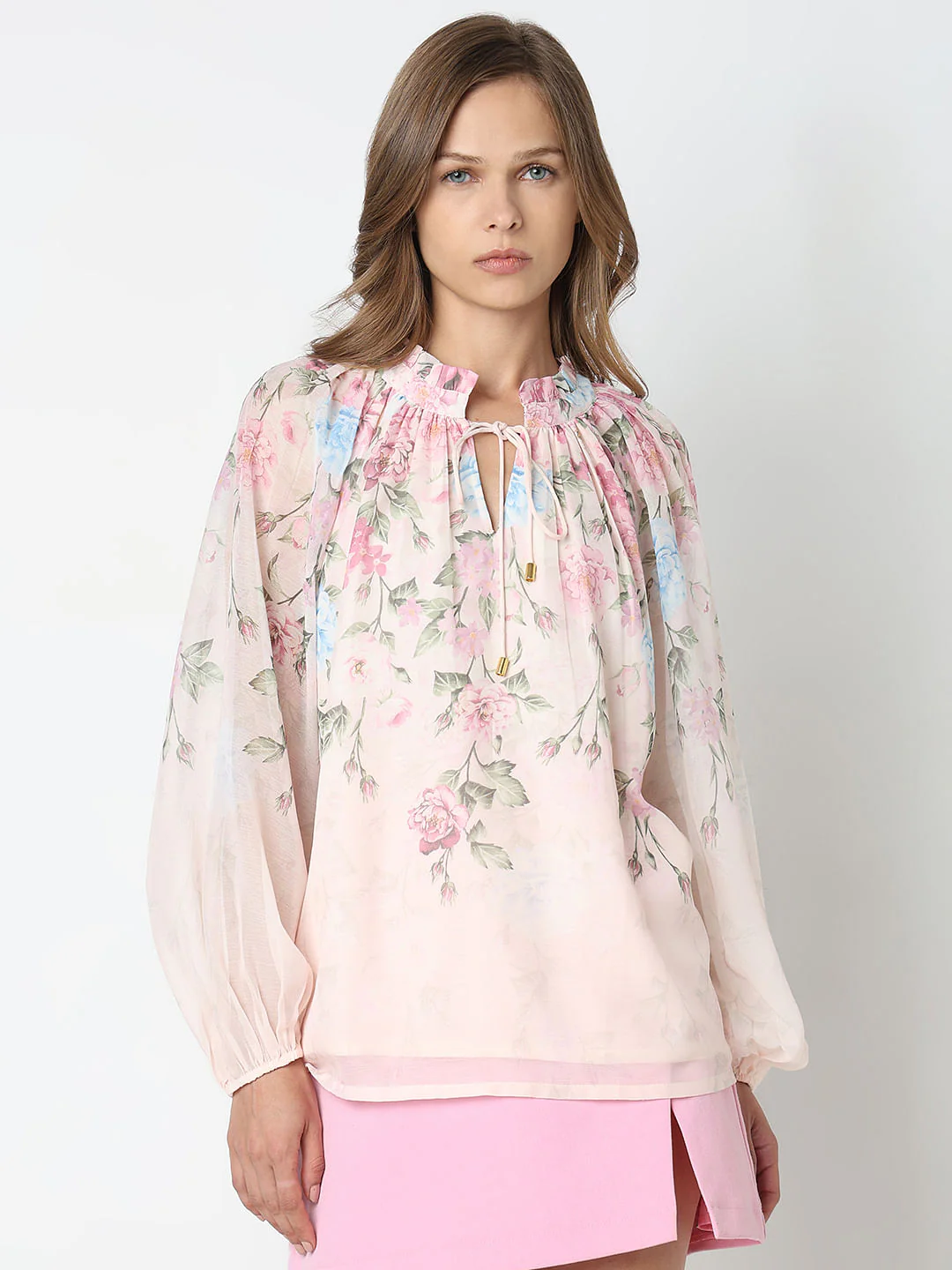 Light Pink Floral Print Top - Image 2