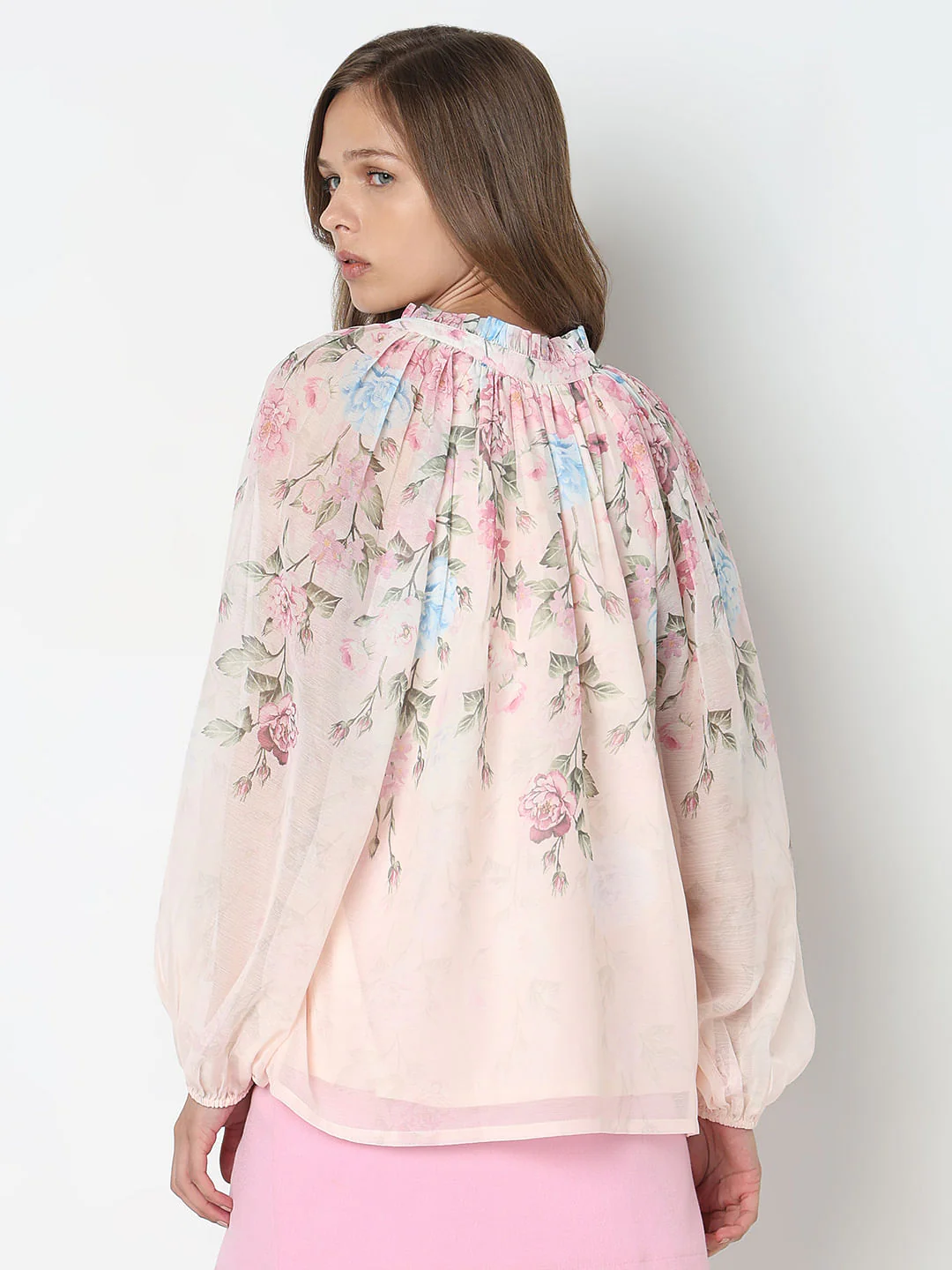 Light Pink Floral Print Top - Image 4