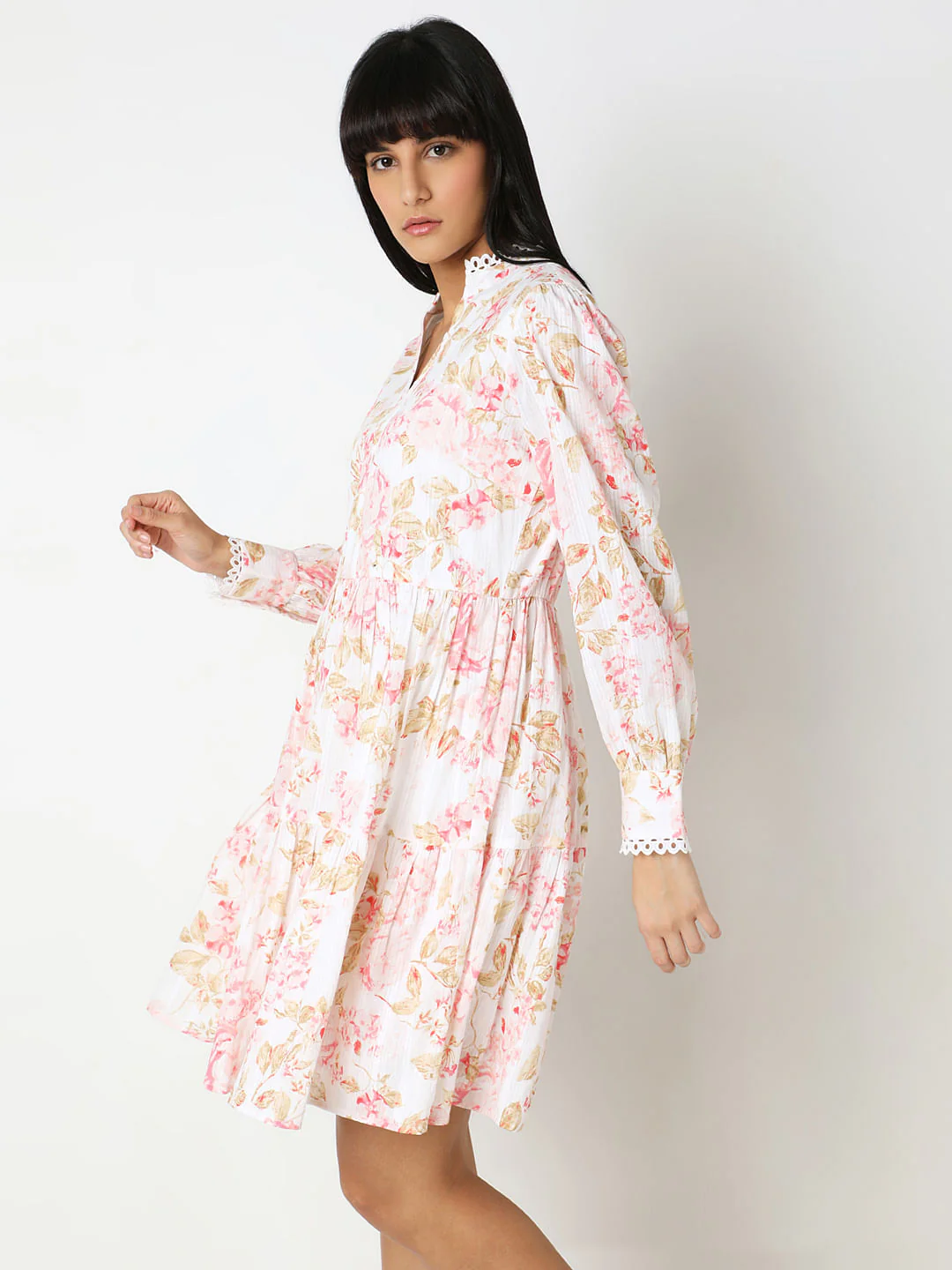Off-White Floral Print Shift Dress - Image 3