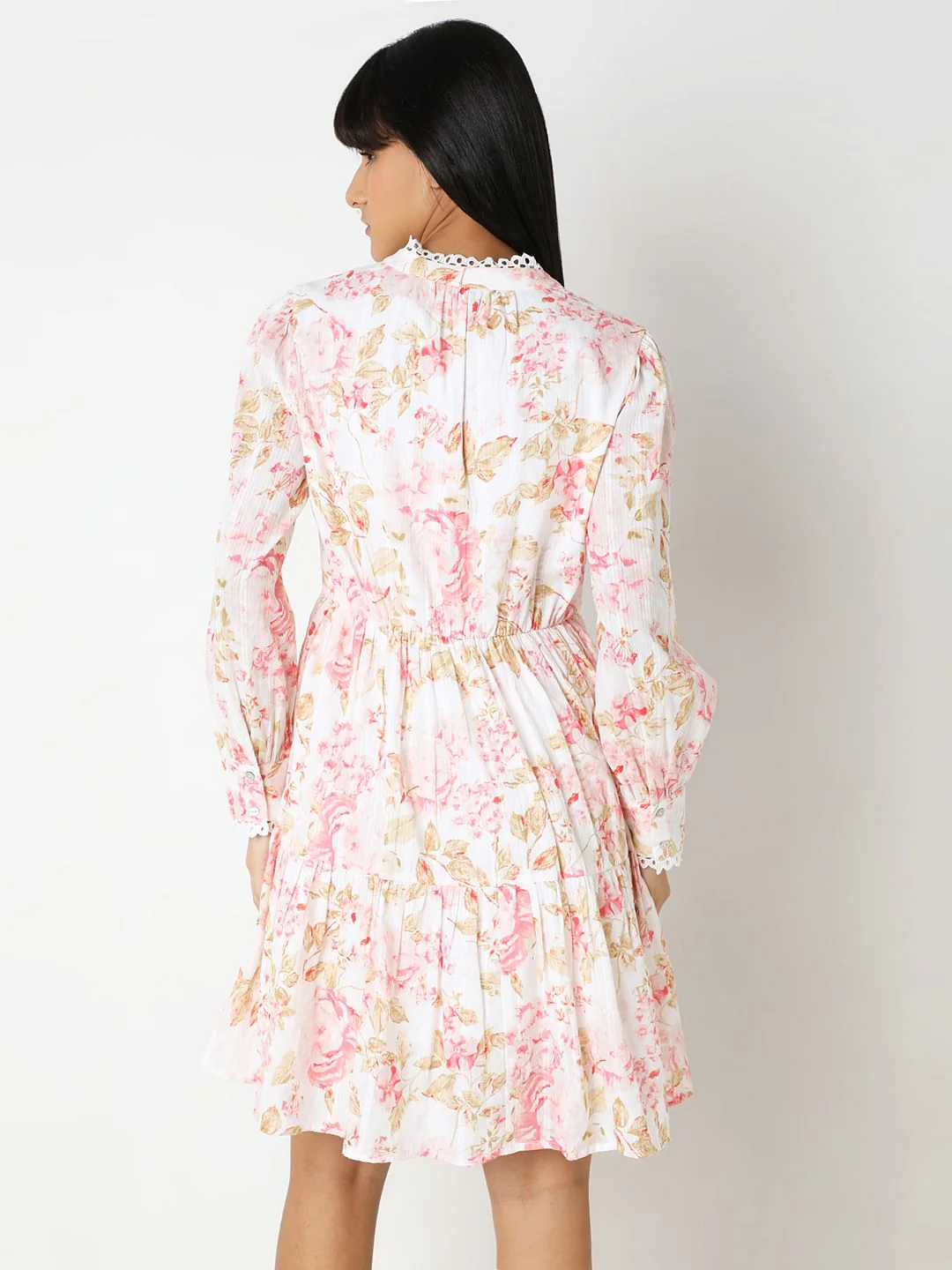 Off-White Floral Print Shift Dress - Image 4