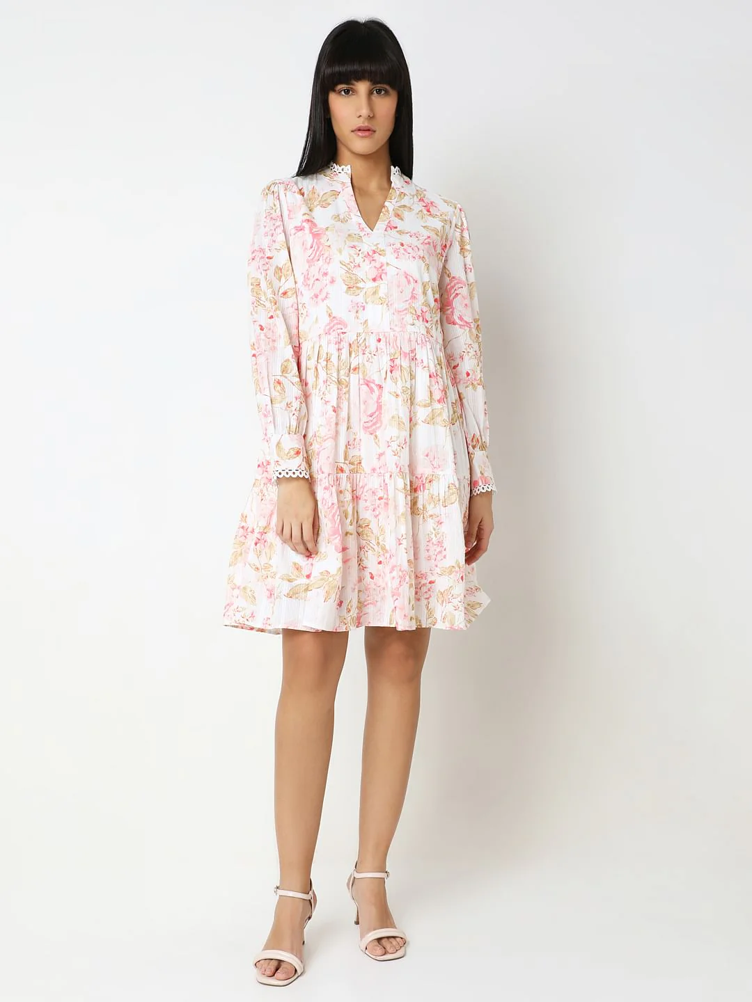 Off-White Floral Print Shift Dress - Image 5