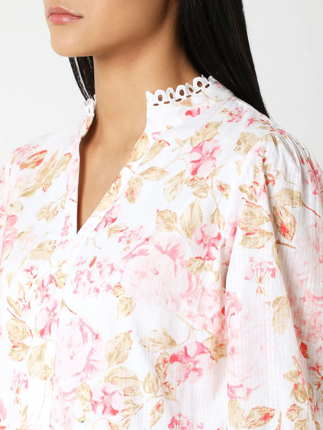 Off-White Floral Print Shift Dress - Image 8