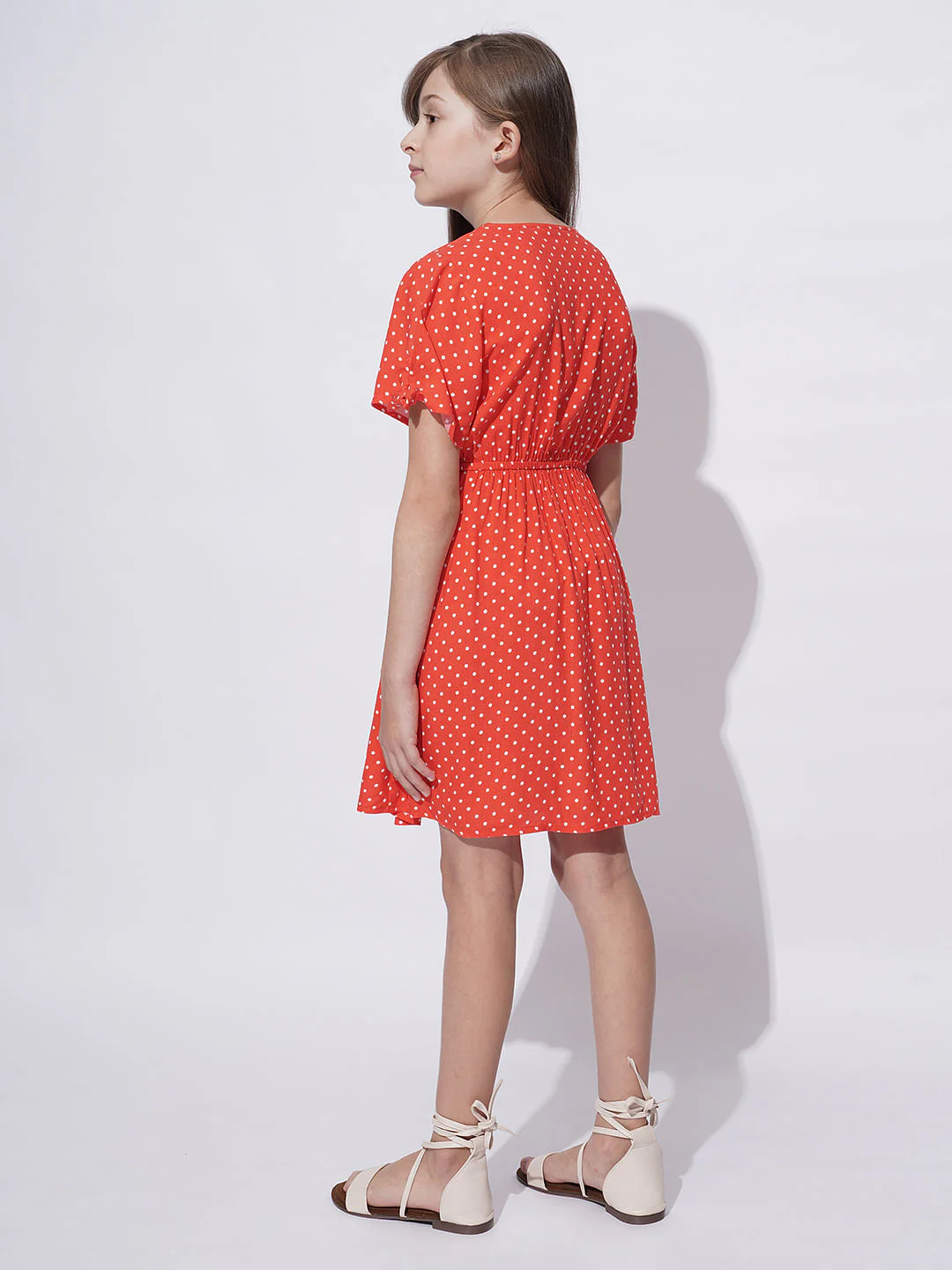 Girls Red Polka Dot Dress - Image 3