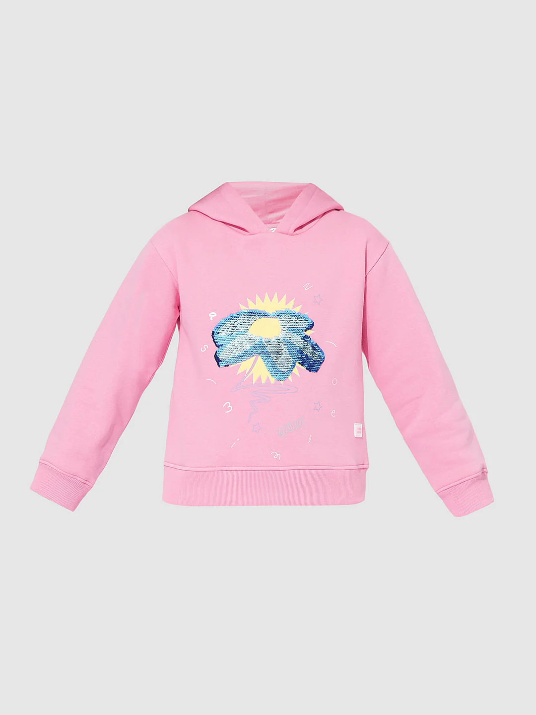 Girls Pink Cheshire-Face Hooded Sweatshirt - Image 6