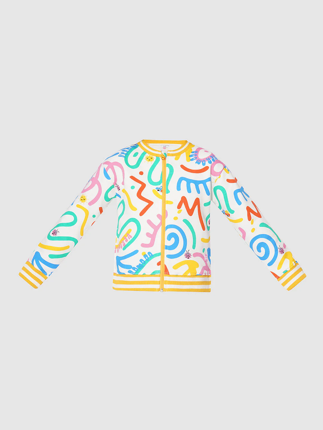 Girls White Printed Sweat Shirt - Image 6
