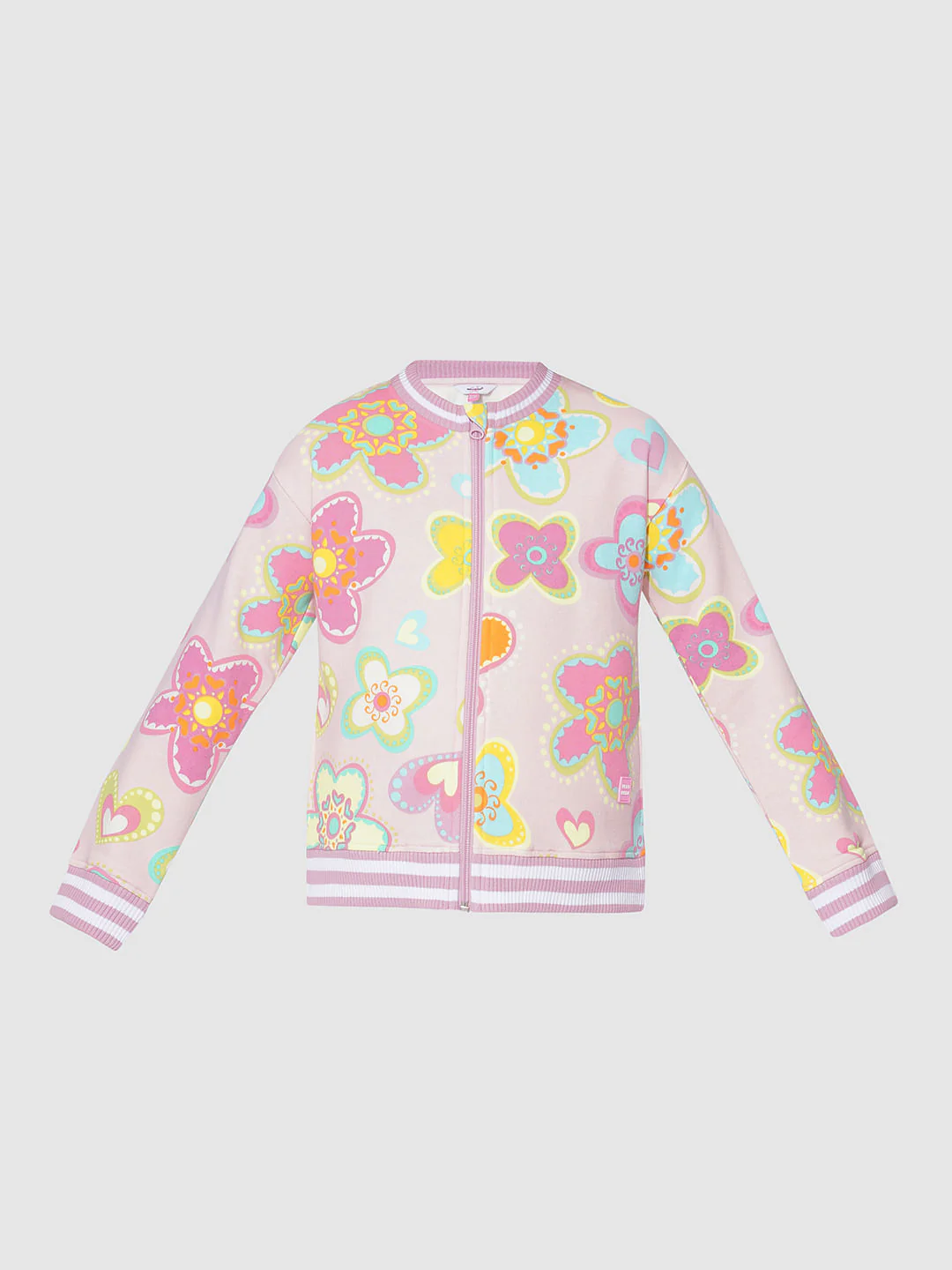 Girls Pink Printed Sweat Shirt - Image 6