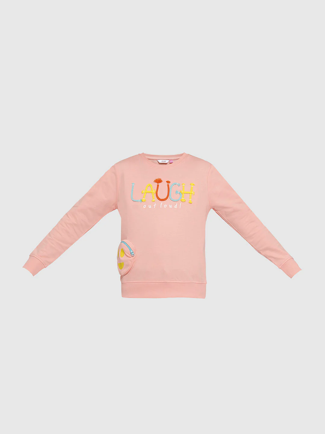 Girls Pink 3D Print Cotton Sweatshirt - Image 6