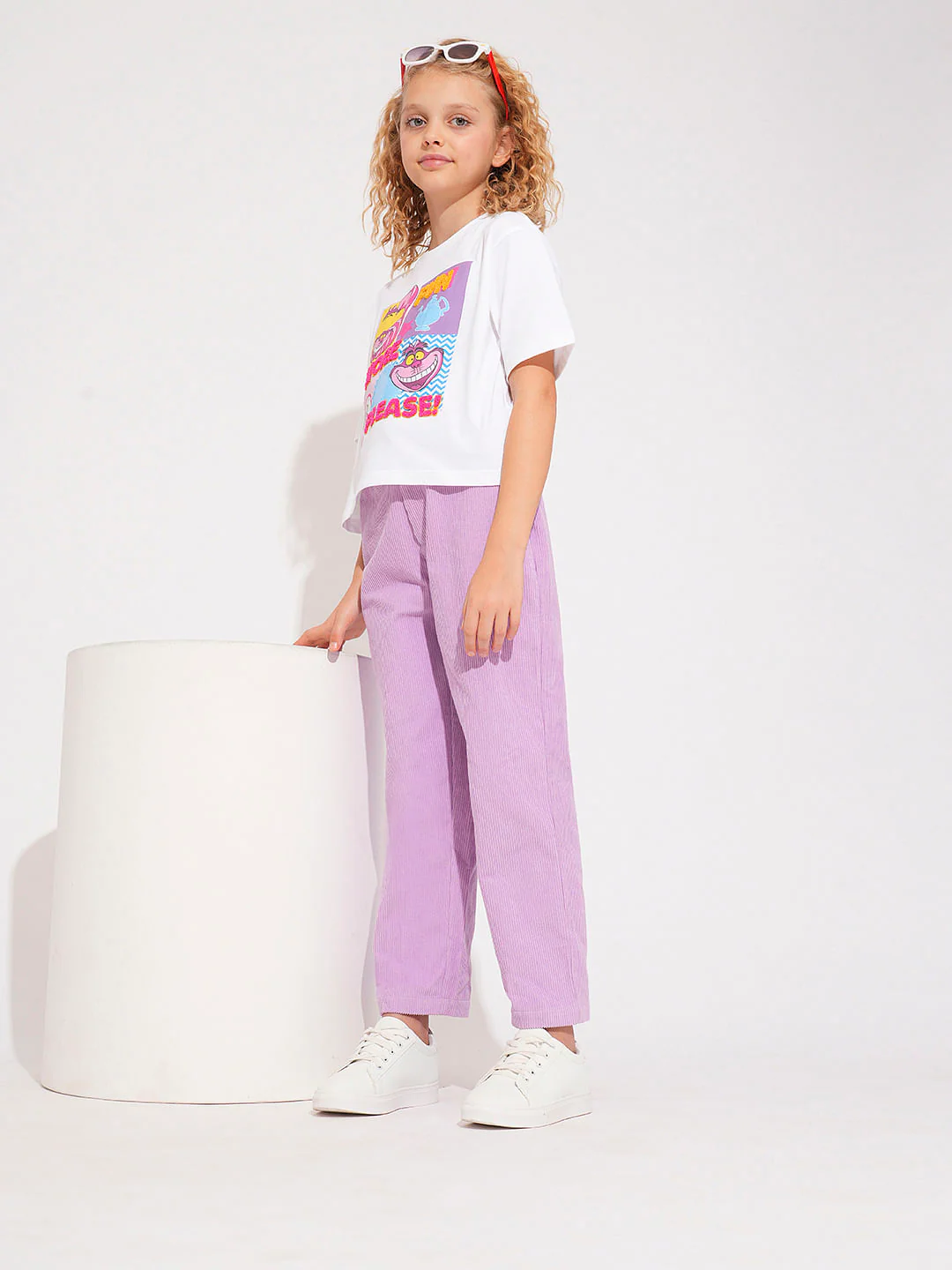 Girls White Cheshire Cat T-Shirt - Image 5