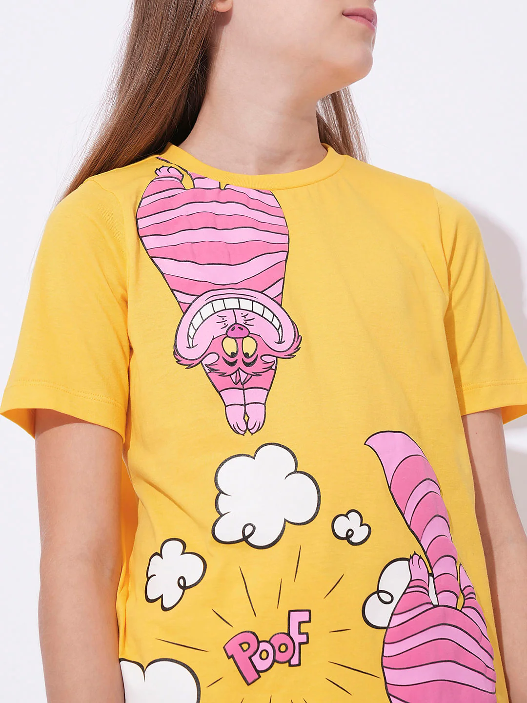 Girls Yellow Cheshire Cat T-Shirt - Image 4
