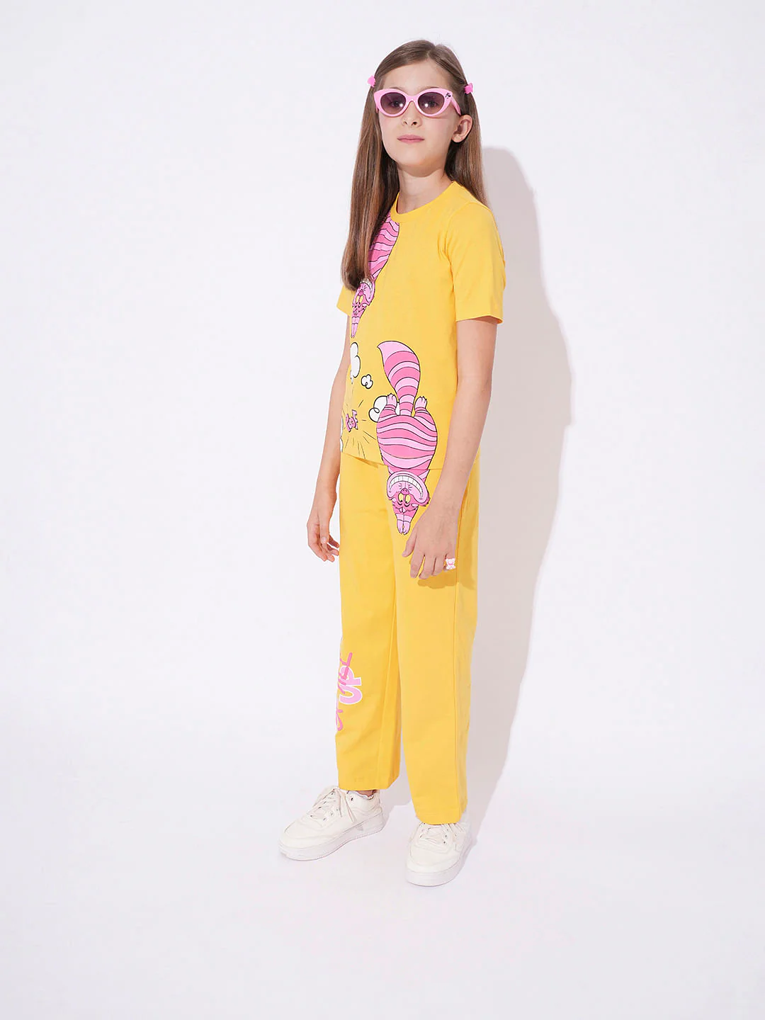Girls Yellow Cheshire Cat T-Shirt - Image 5
