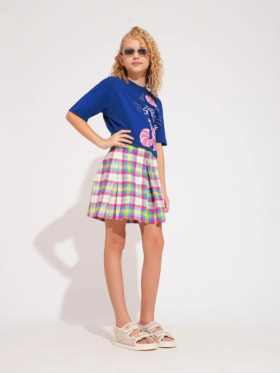 Girls Blue Cheshire Cat T-Shirt - Image 5
