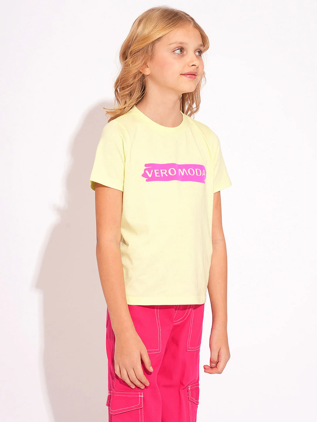 Girls Yellow Logo Print T-Shirt - Image 2