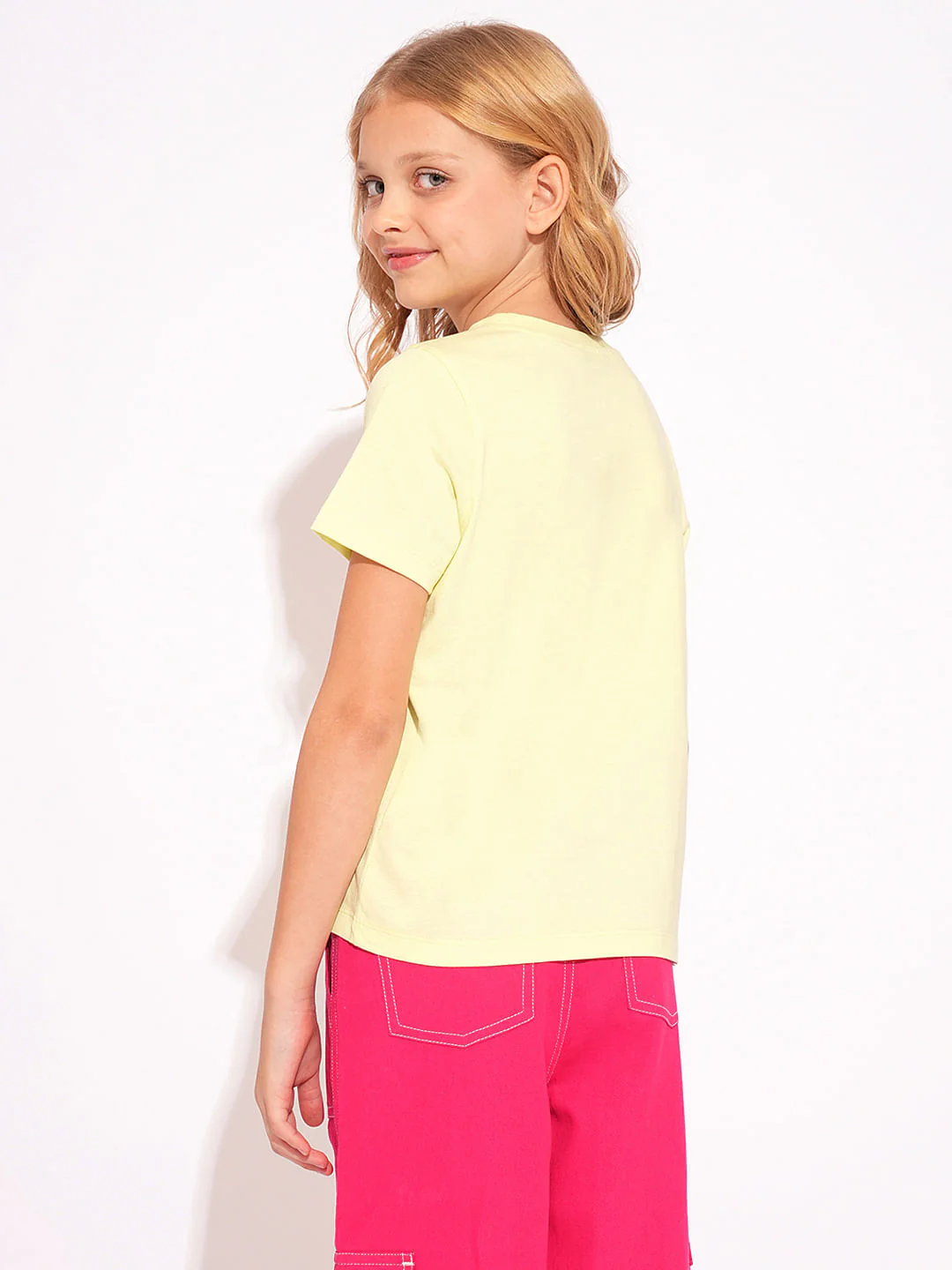 Girls Yellow Logo Print T-Shirt - Image 3