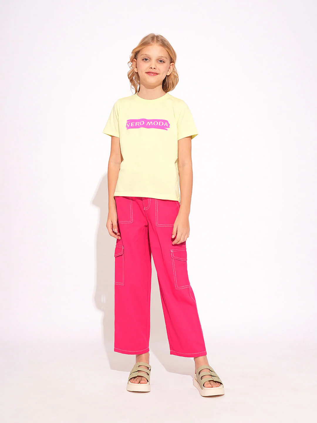 Girls Yellow Logo Print T-Shirt - Image 5