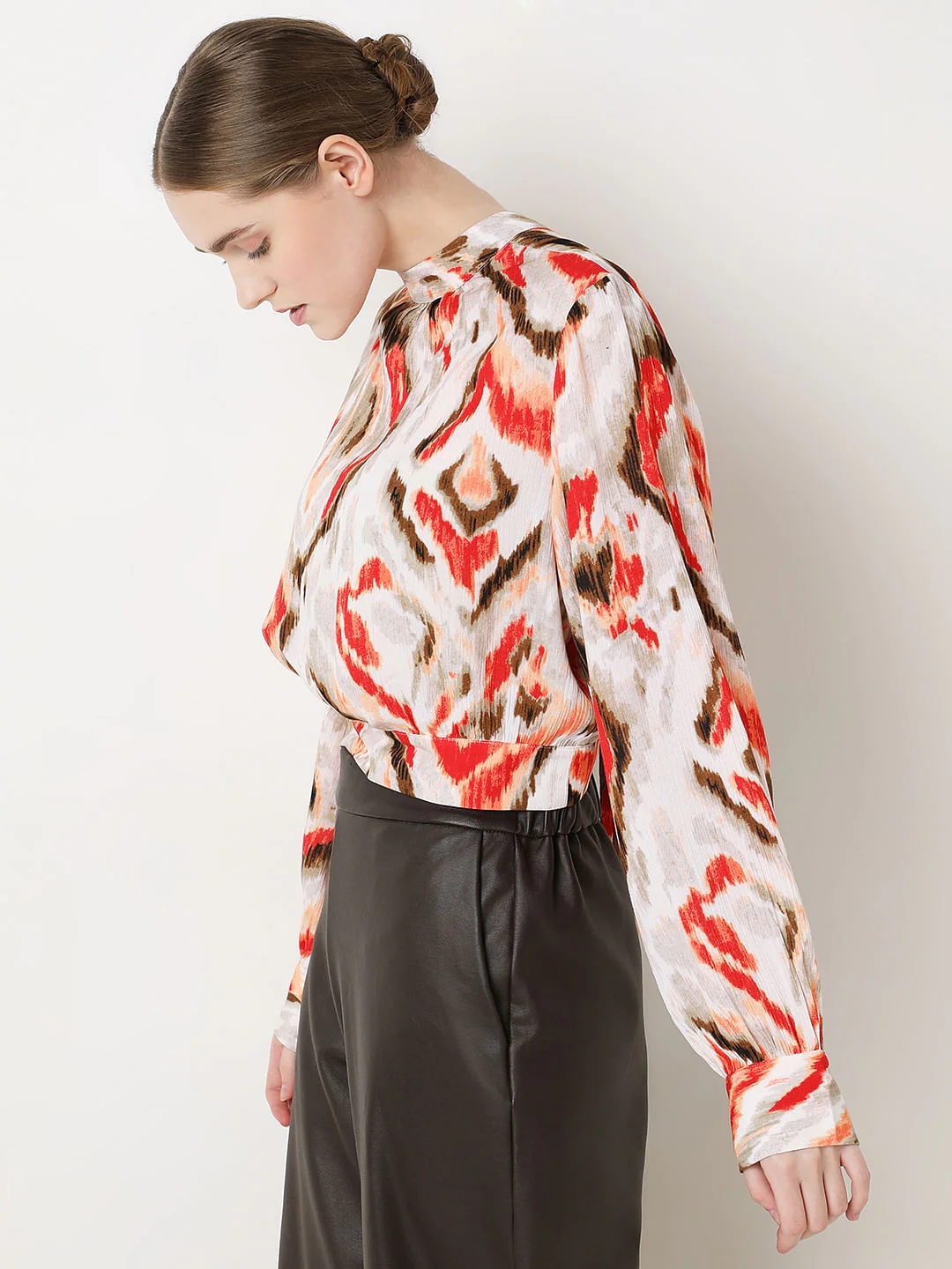 Beige Abstract Print Top - Image 3