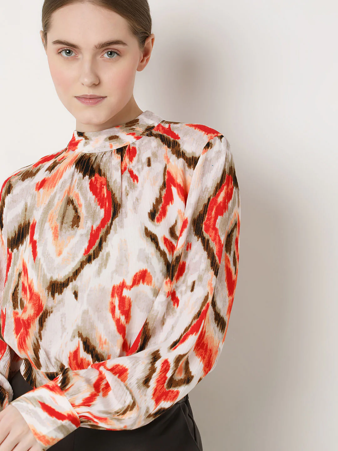 Beige Abstract Print Top - Image 6