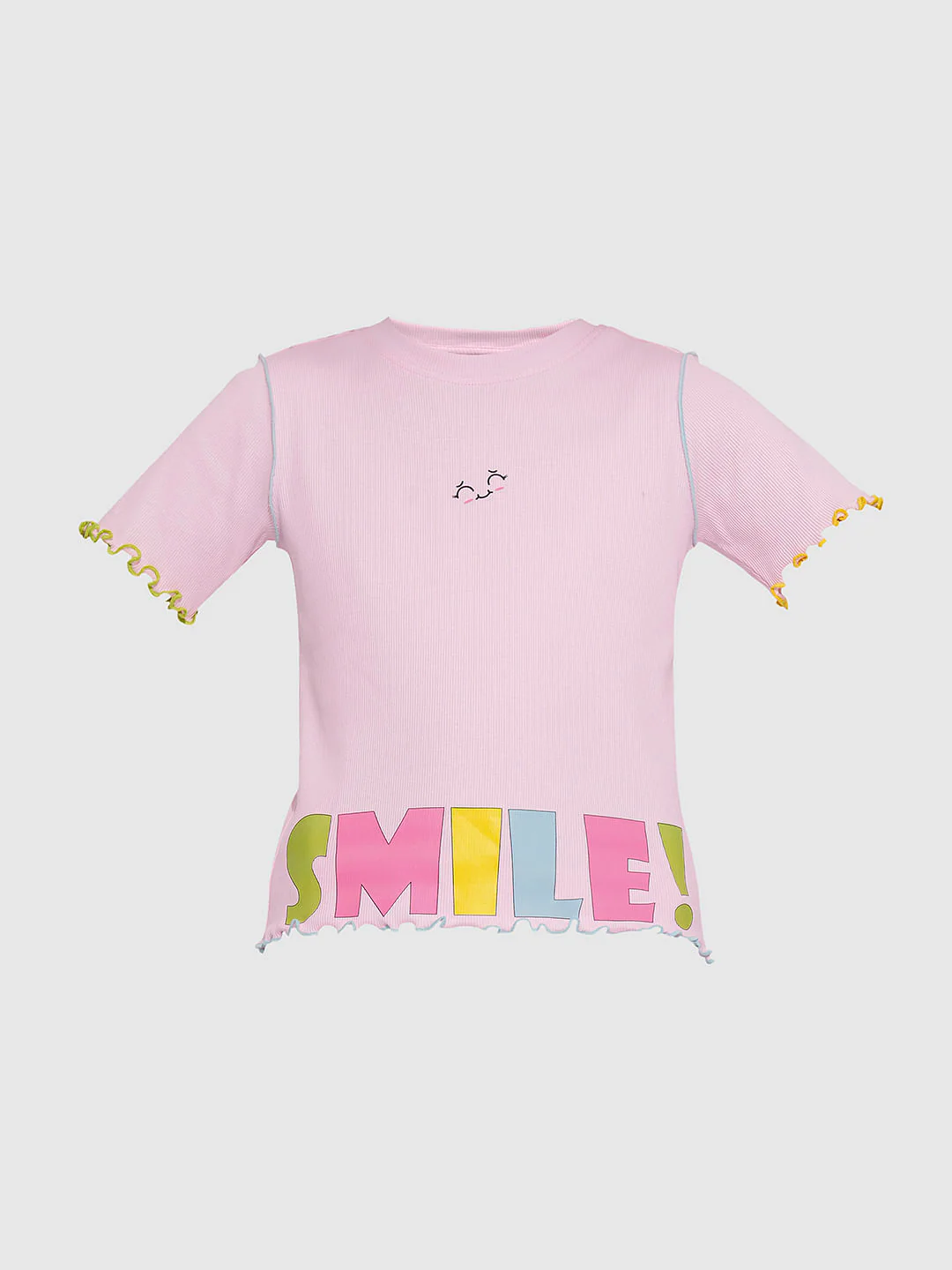 Girls Pink Printed Co-Ord Set T-Shirt - Image 6
