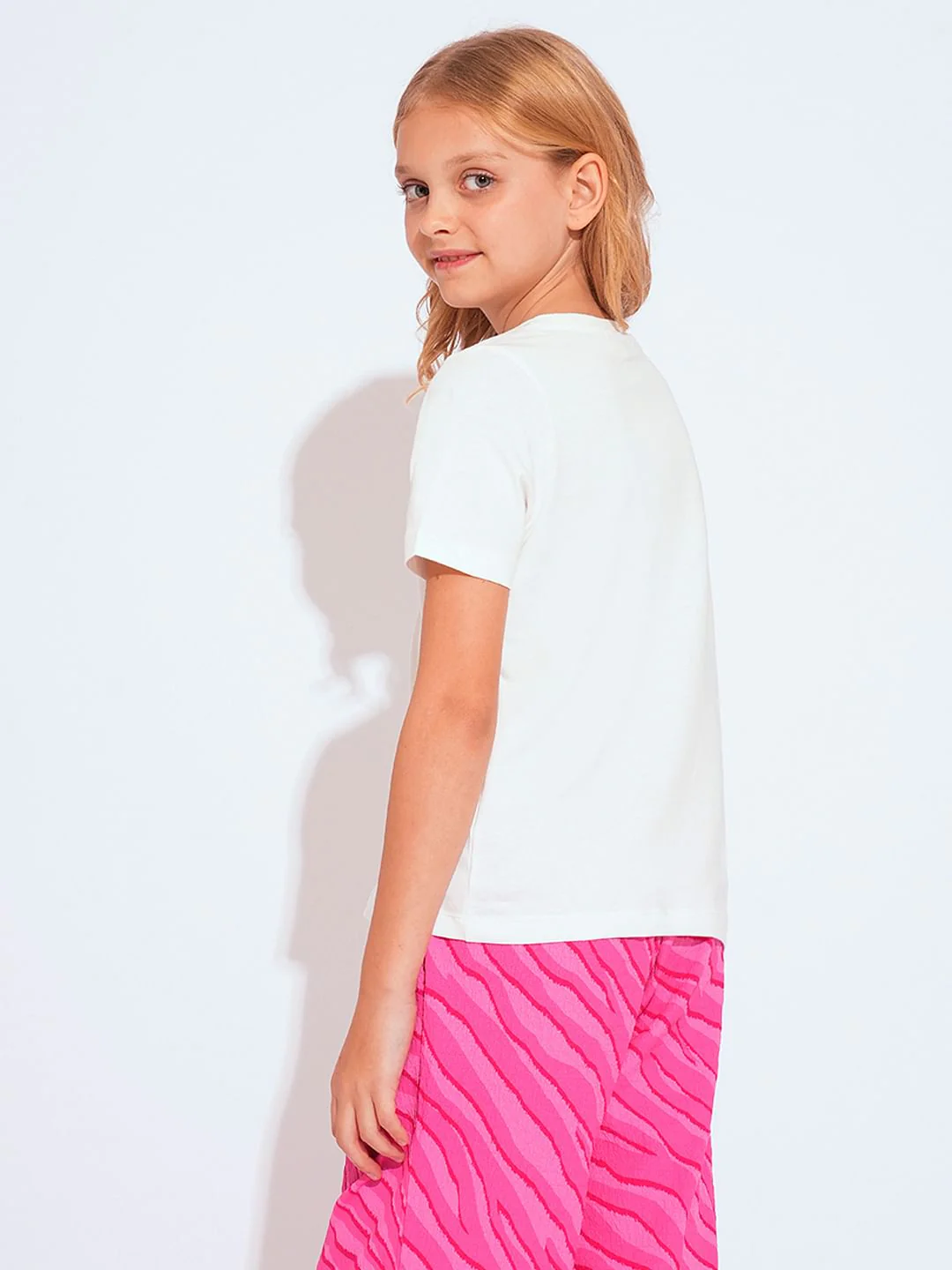 Girls White Logo Print T-Shirt - Image 3