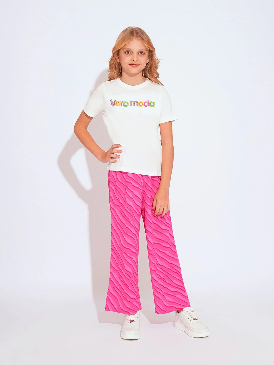 Girls White Logo Print T-Shirt - Image 5