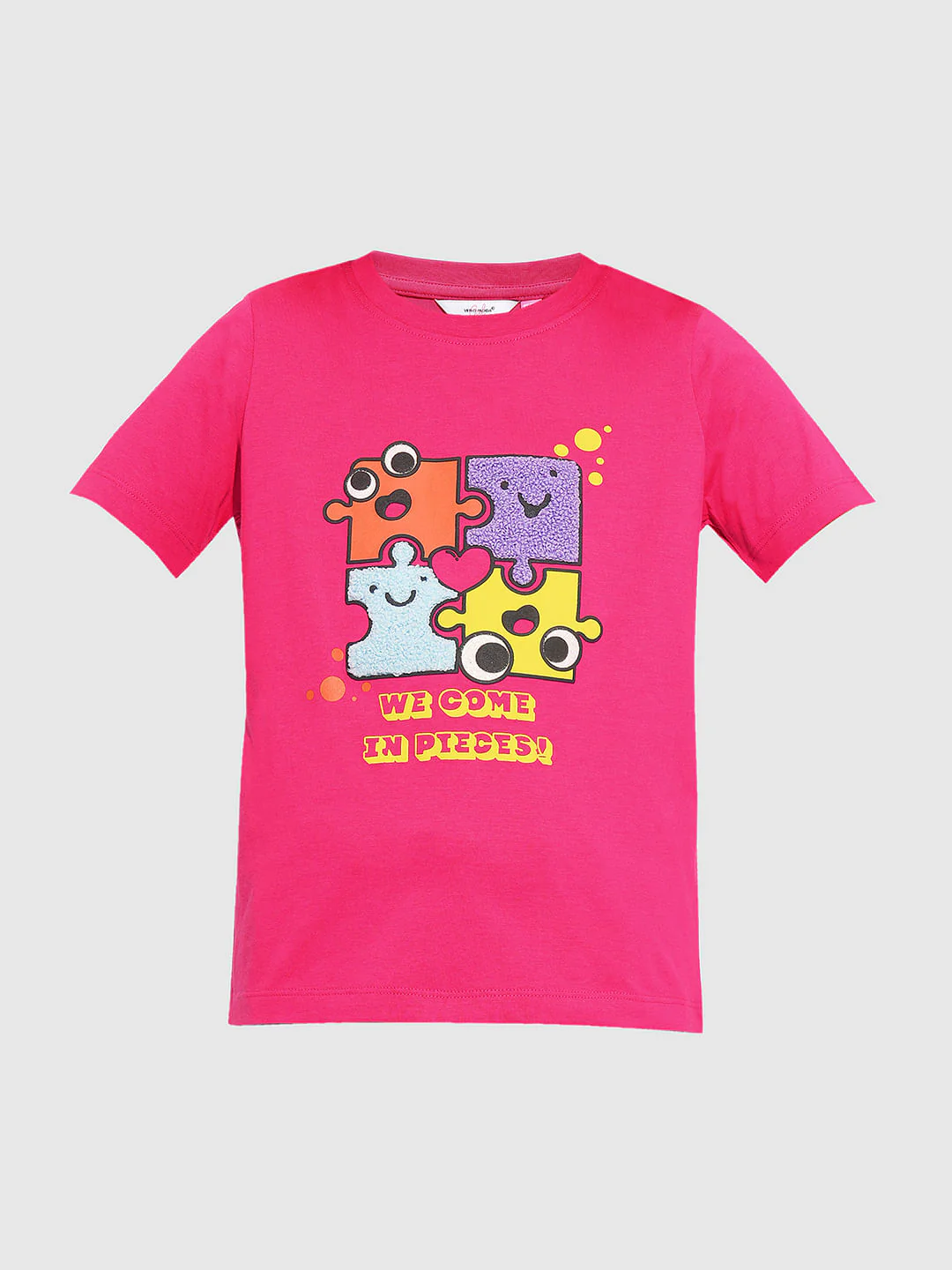 Girls Pink Terry Embroidered Cotton T-Shirt - Image 6