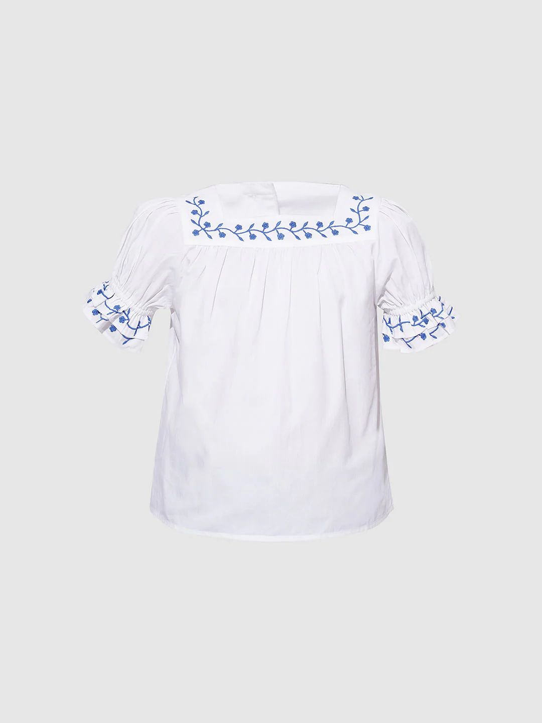 Girls White Embroidered Top - Image 6