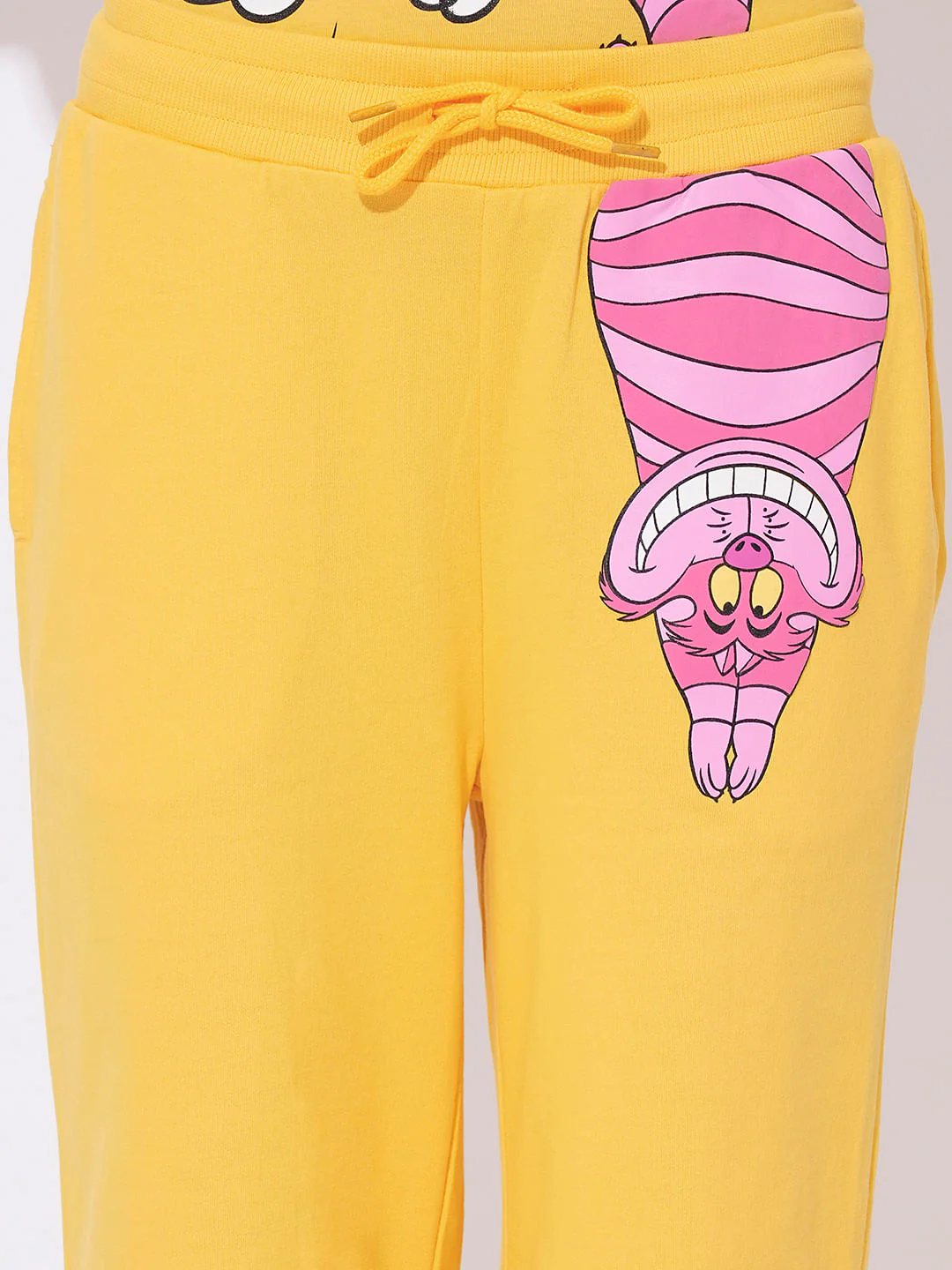 Girls Yellow Cheshire Cat Co-Ord Set Sweatpants - Image 4
