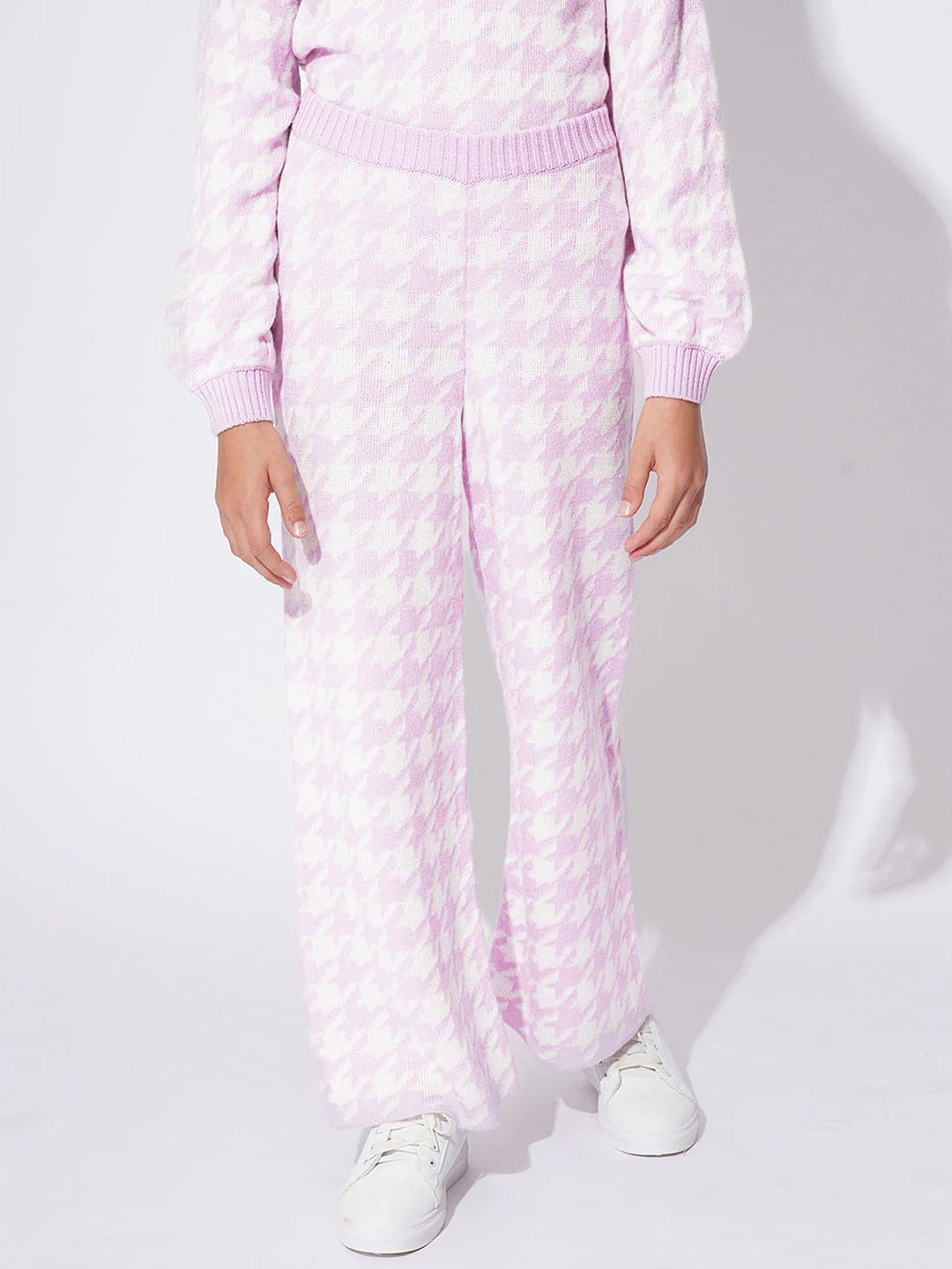 Girls Lilac Houndstooth Co-Ors Set Pant - Image 2
