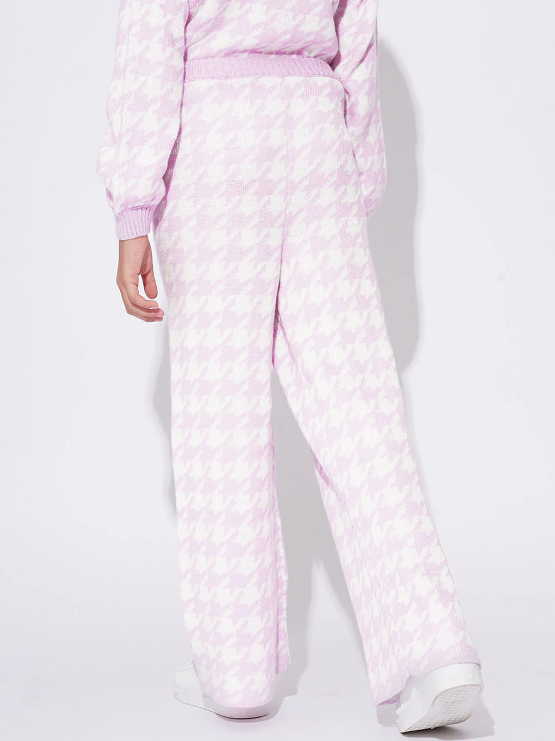 Girls Lilac Houndstooth Co-Ors Set Pant - Image 3