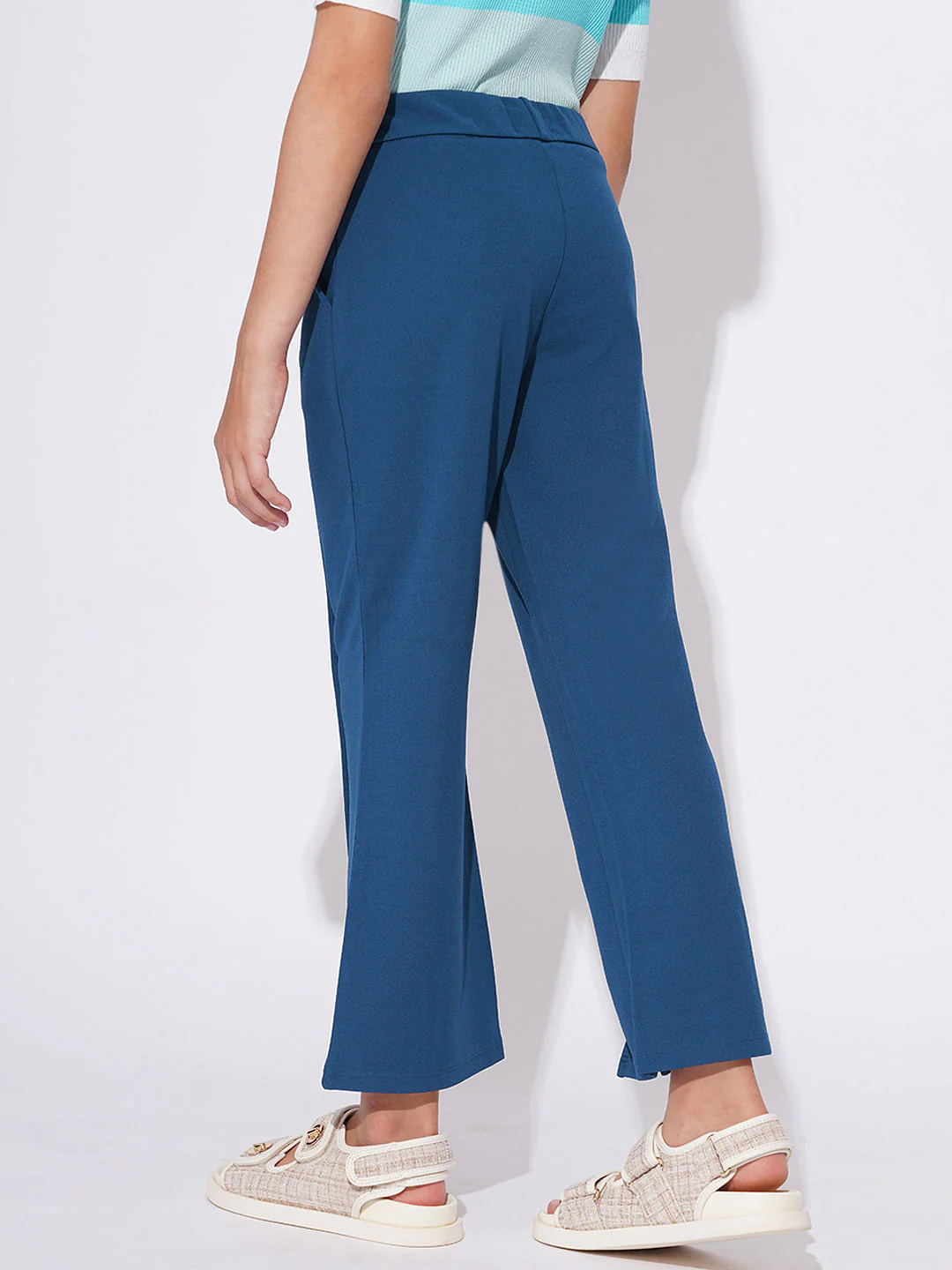 Girls Blue Flare Pants - Image 3