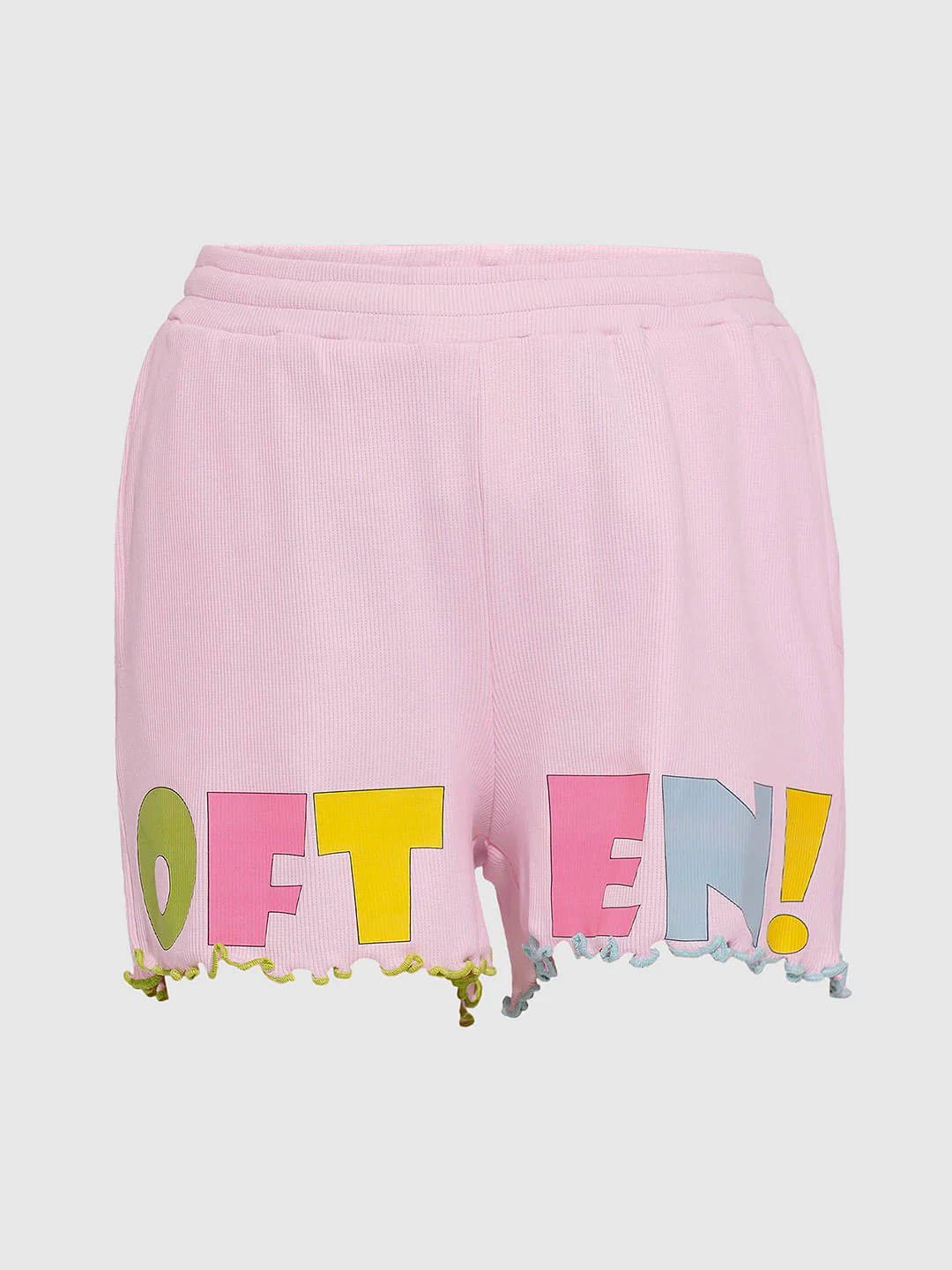 Girls Pink Printed Co-Ord Set Shorts - Image 5