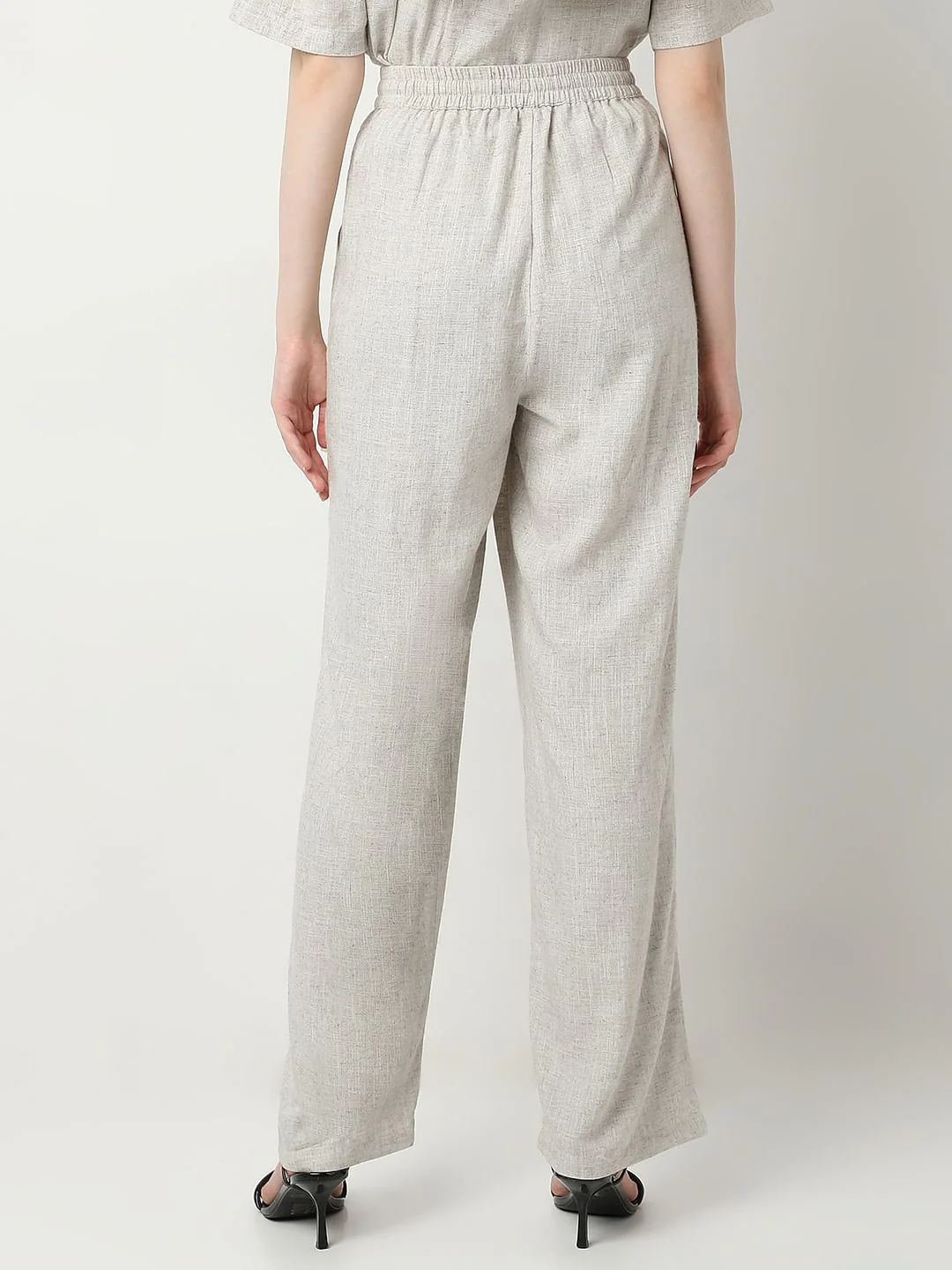 Ivory White Woven Co-Ord Set Pants - Image 4