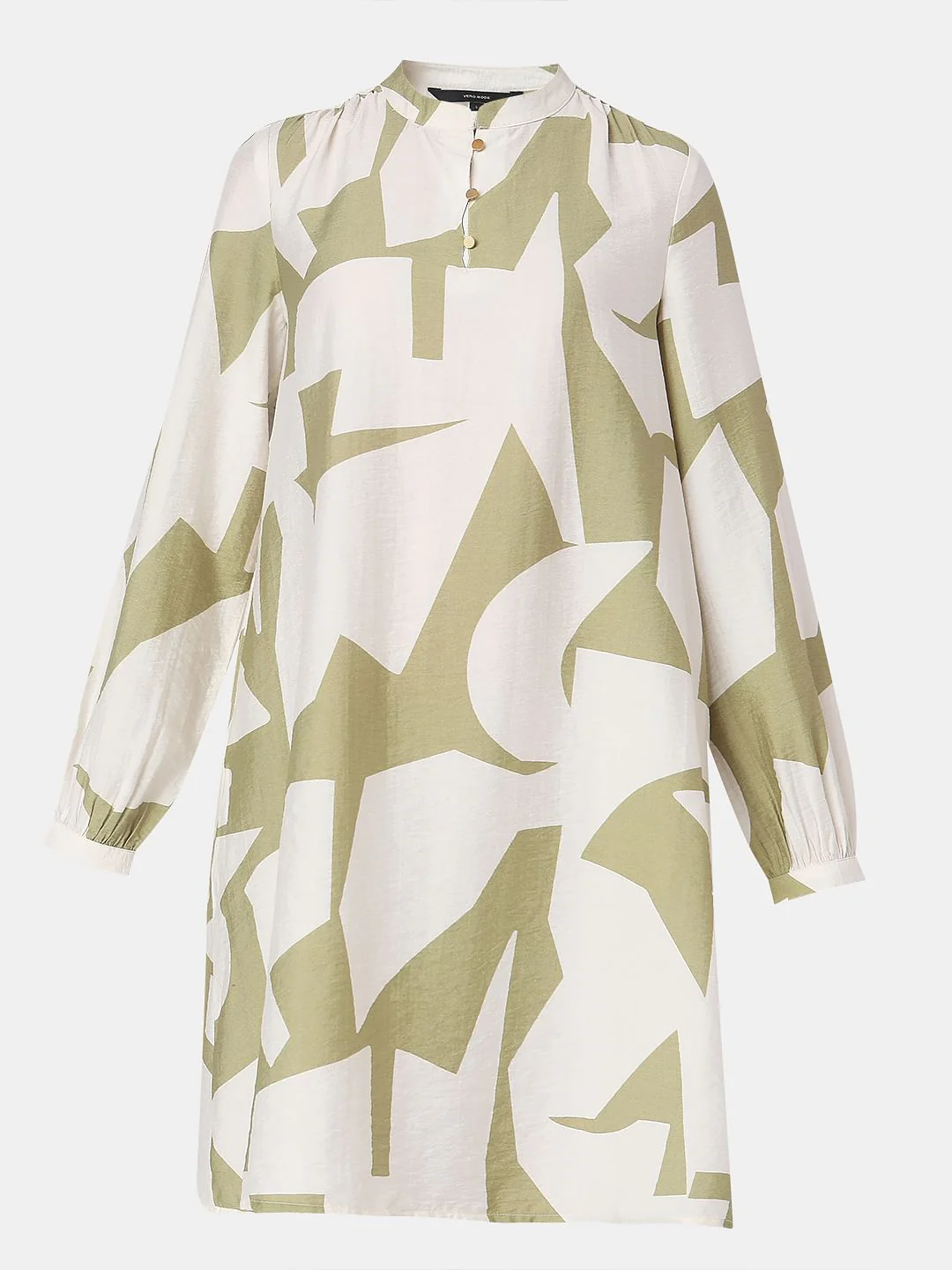 Beige Abstract Print Shift Dress - Image 7