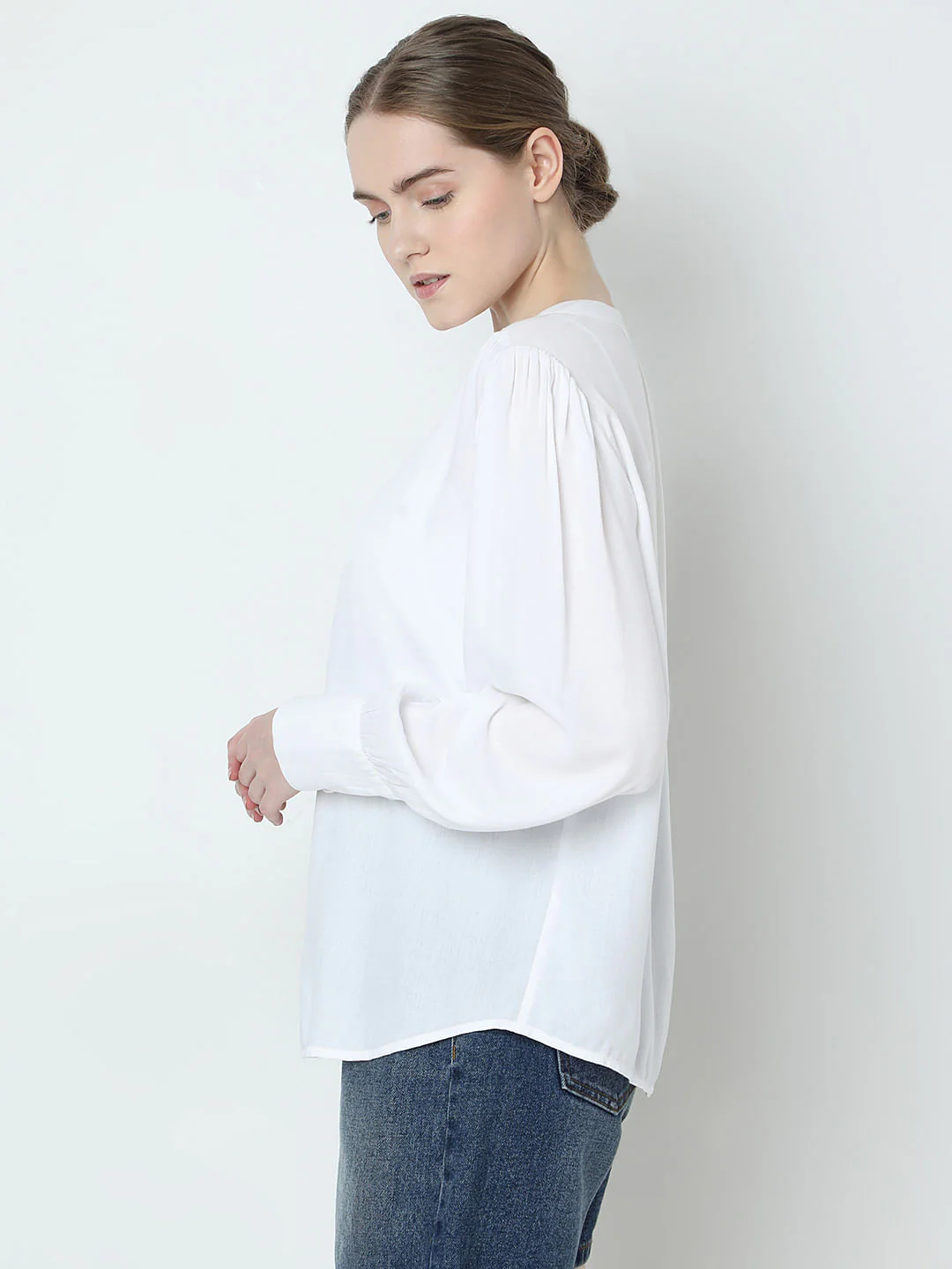 White V-Neck Shirt - Image 3