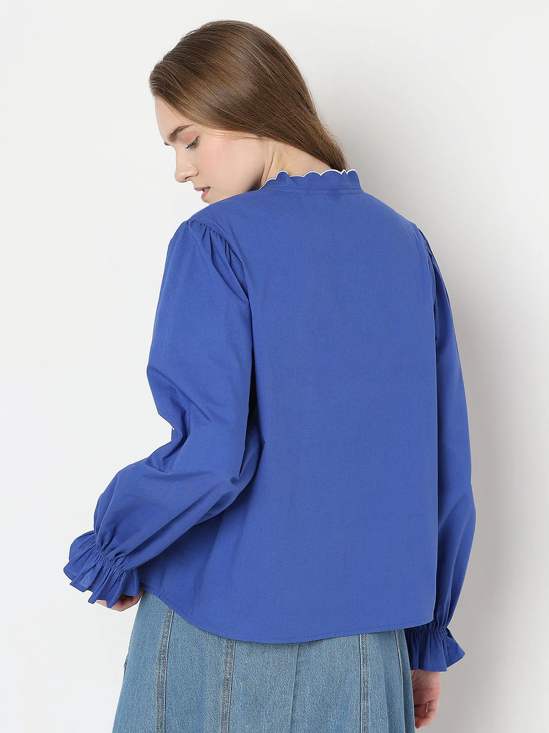Dark Blue Embroidered Top - Image 4