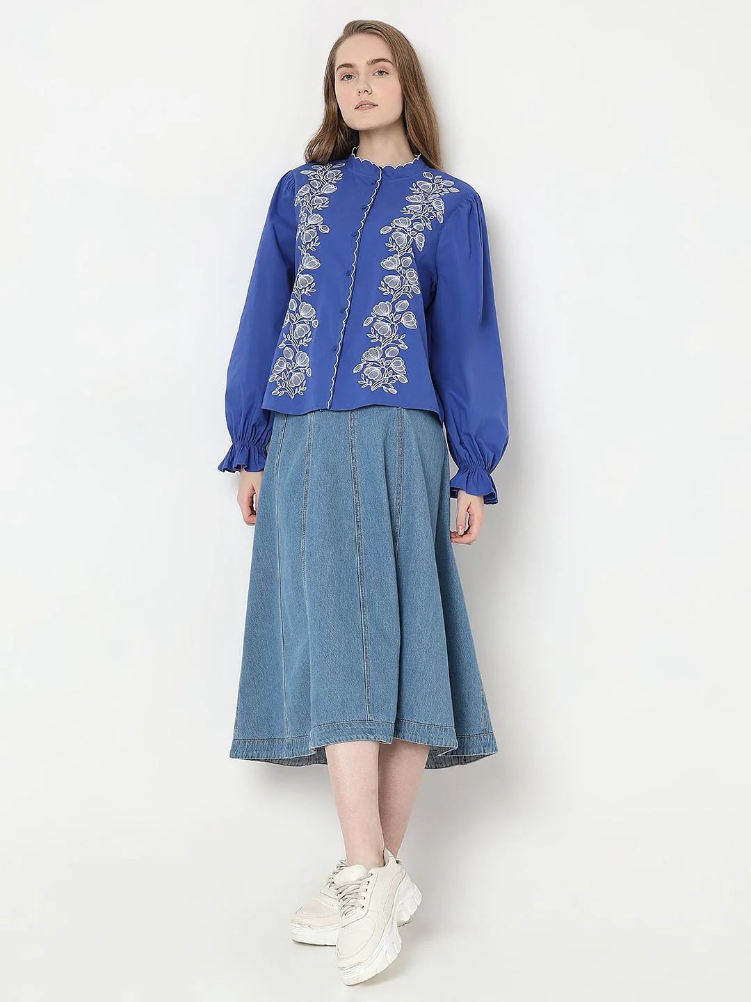 Dark Blue Embroidered Top - Image 5