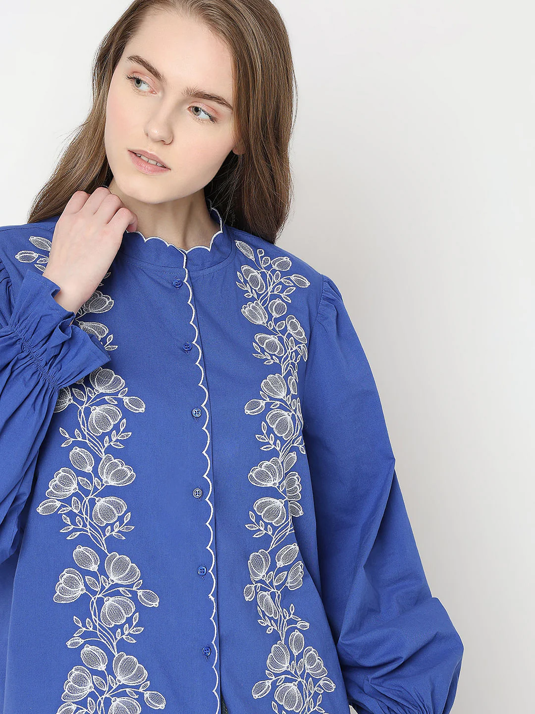 Dark Blue Embroidered Top - Image 6