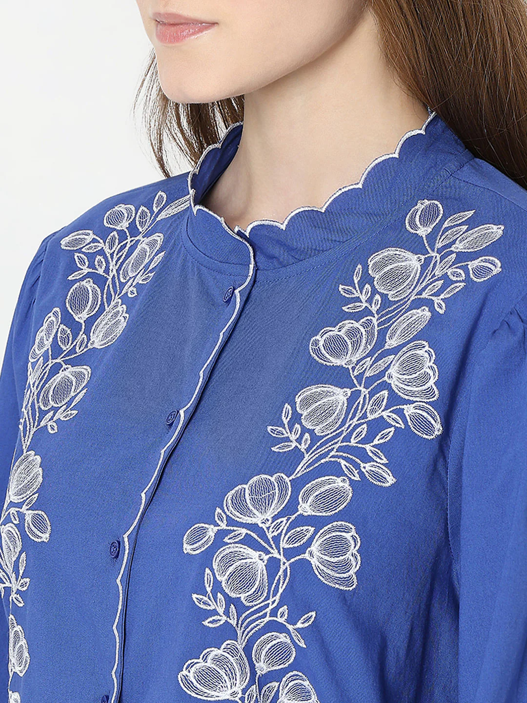 Dark Blue Embroidered Top - Image 8
