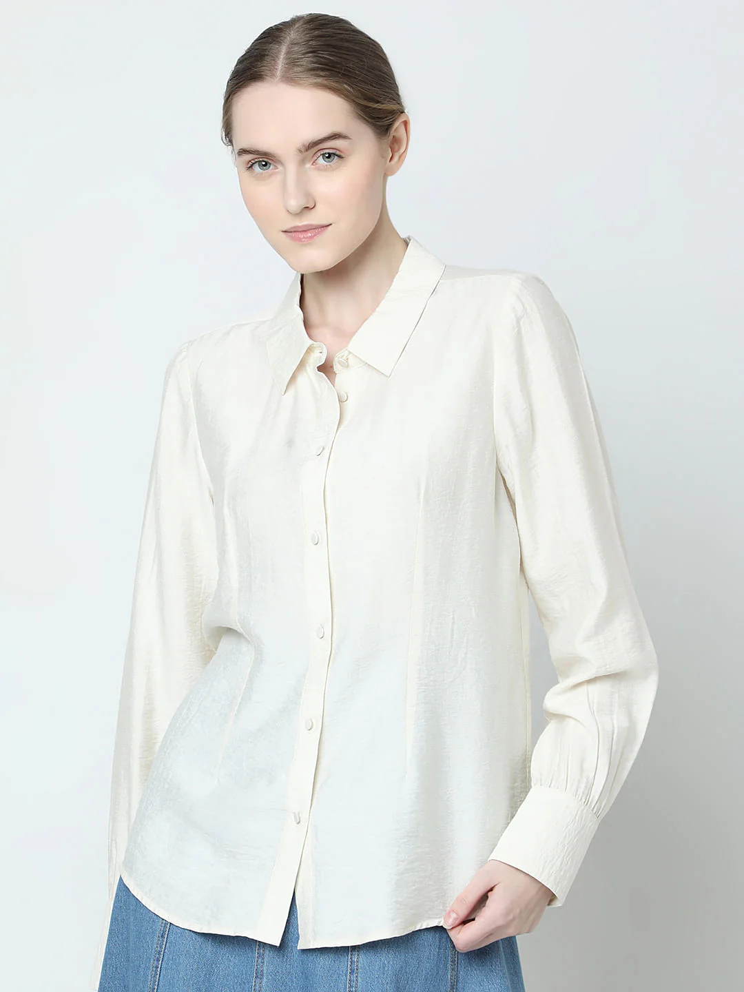 Cream Full Sleeves Shirt - Image 2