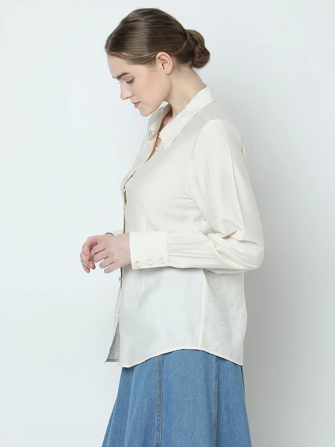 Cream Full Sleeves Shirt - Image 3