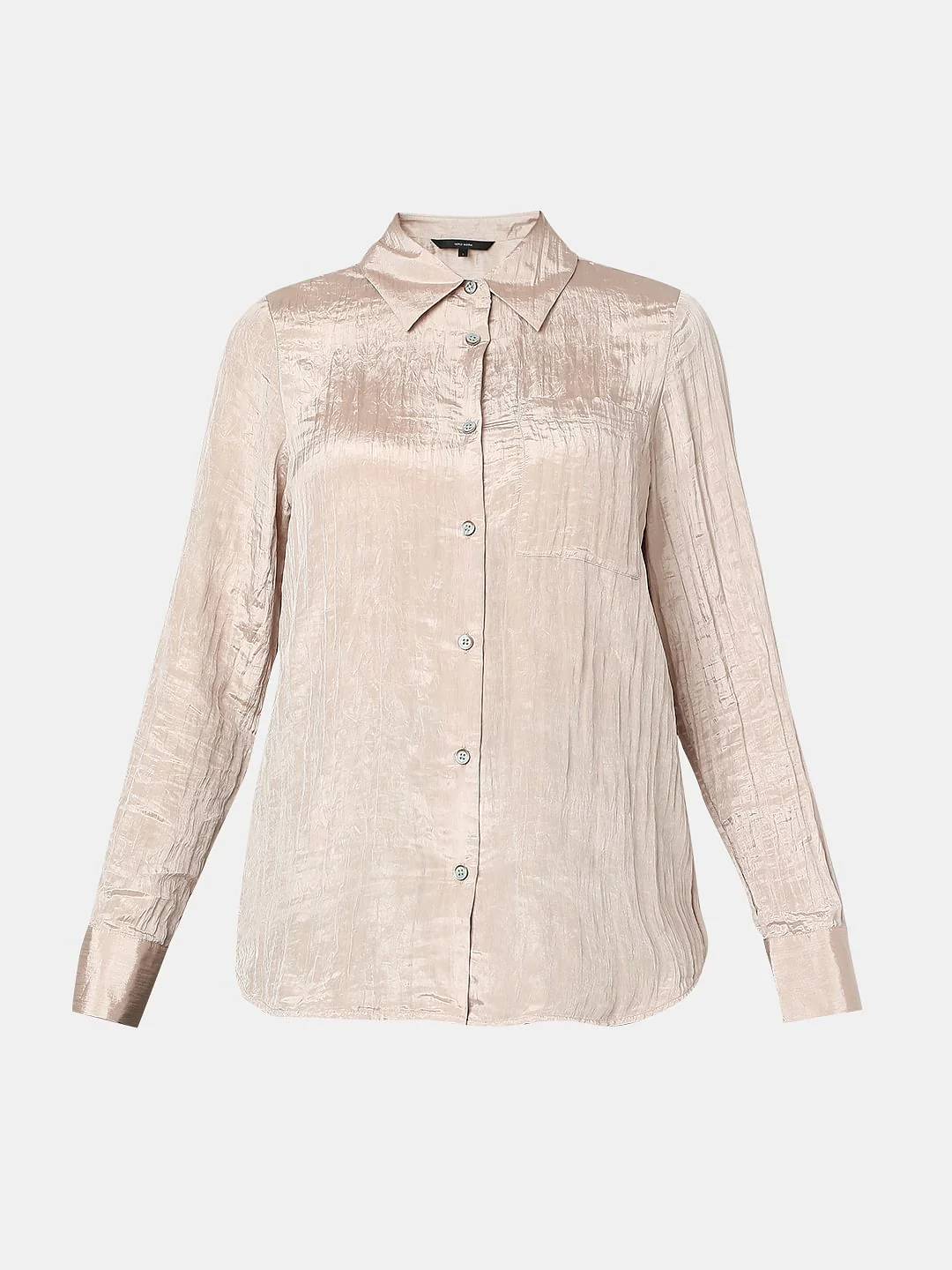 Beige Texture Satin Shirt - Image 7
