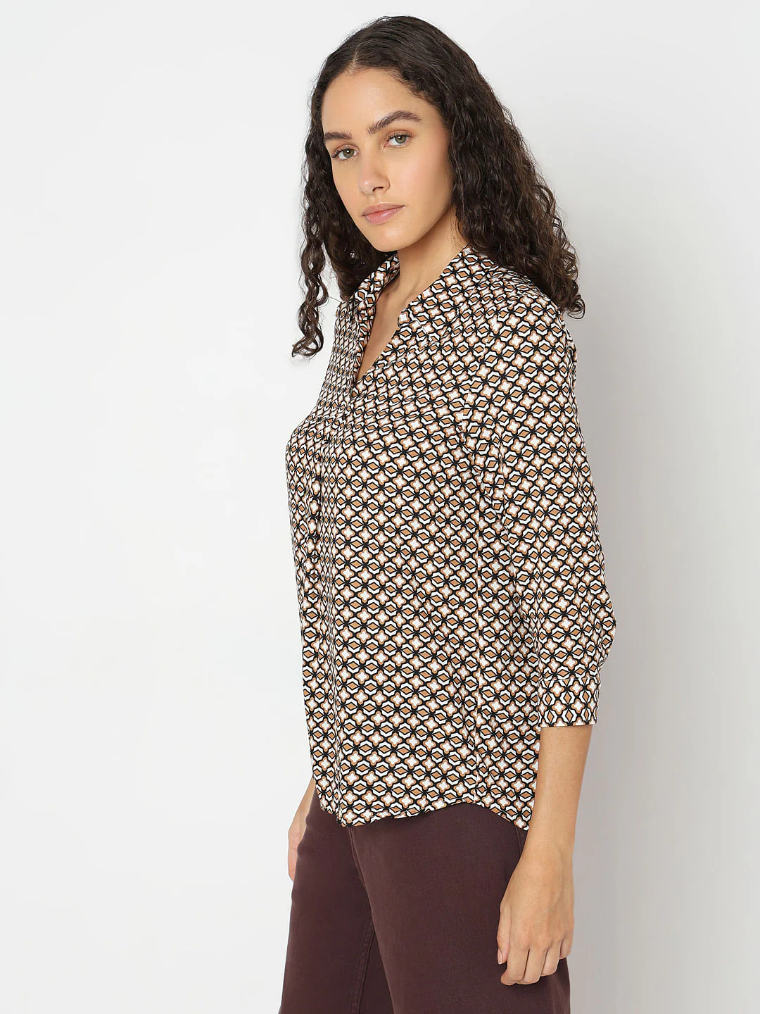 Beige Printed Top - Image 3