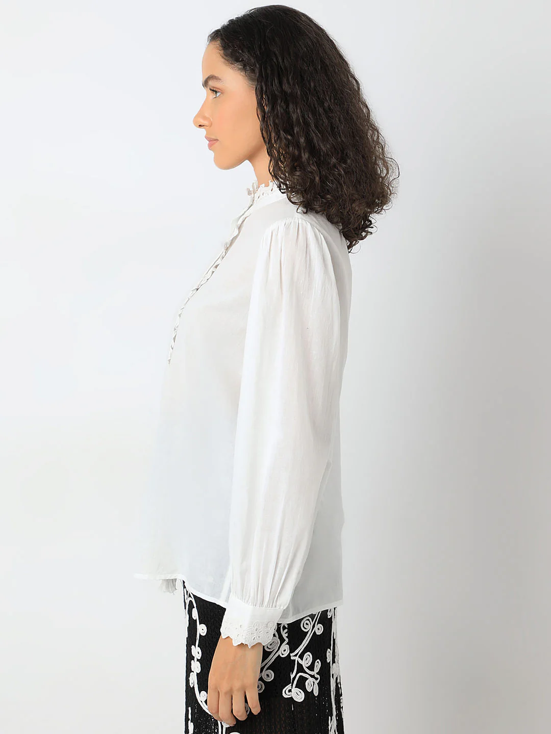 White Full Sleeves Top - Image 3