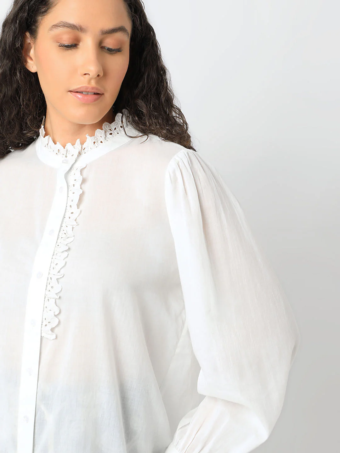 White Full Sleeves Top - Image 6