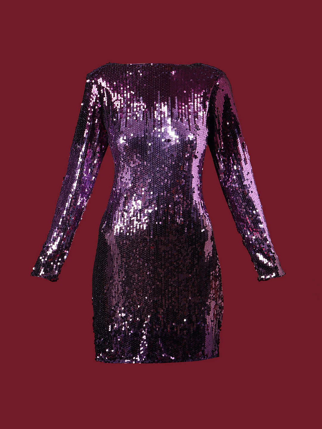 Marquee Purple Sequined Mini Dress - Image 7