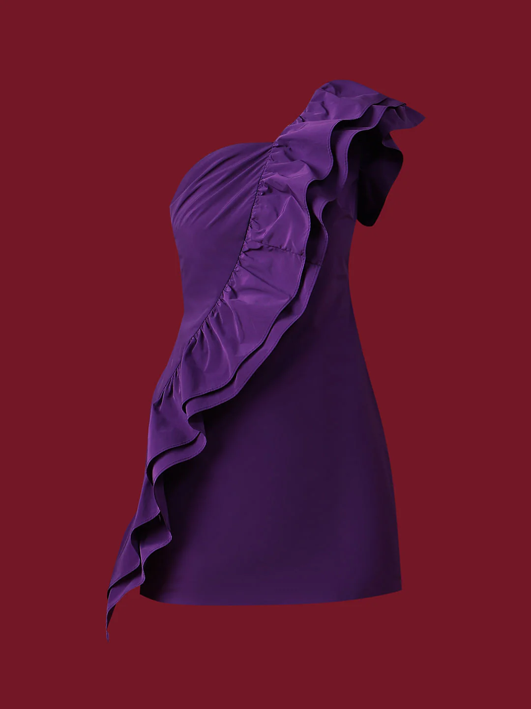 Marquee Purple One-Shoulder Mini Dress - Image 7