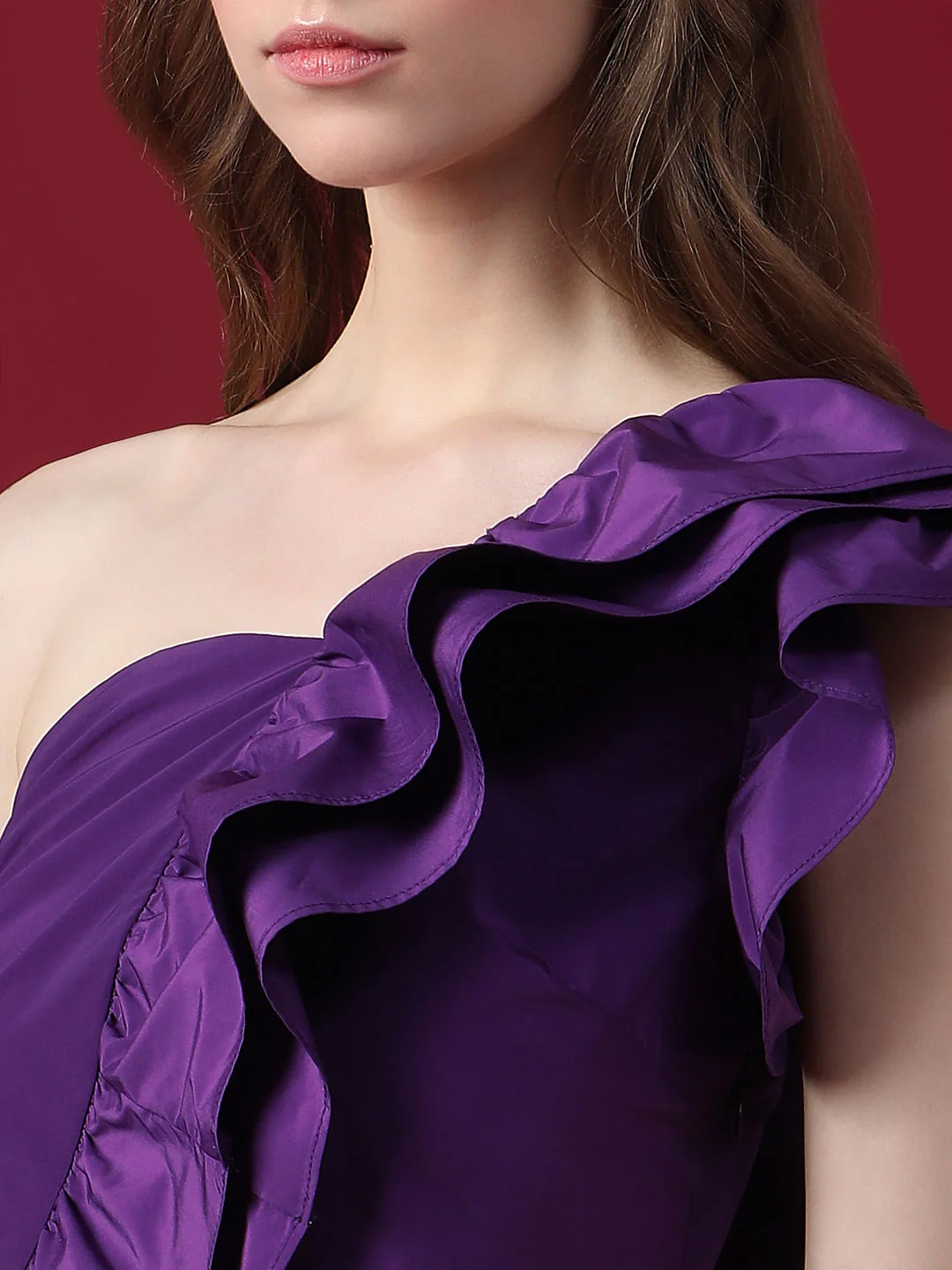 Marquee Purple One-Shoulder Mini Dress - Image 8