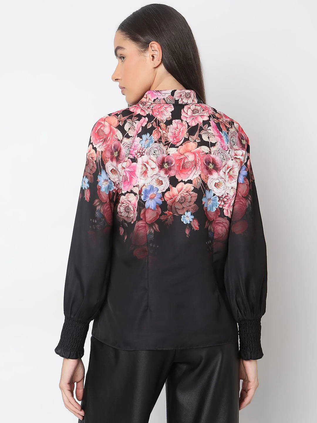 Black Floral Print Top - Image 4