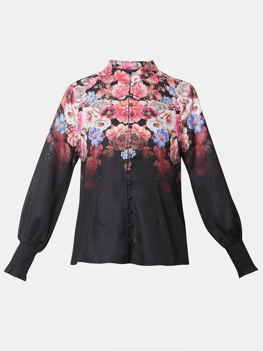 Black Floral Print Top - Image 7