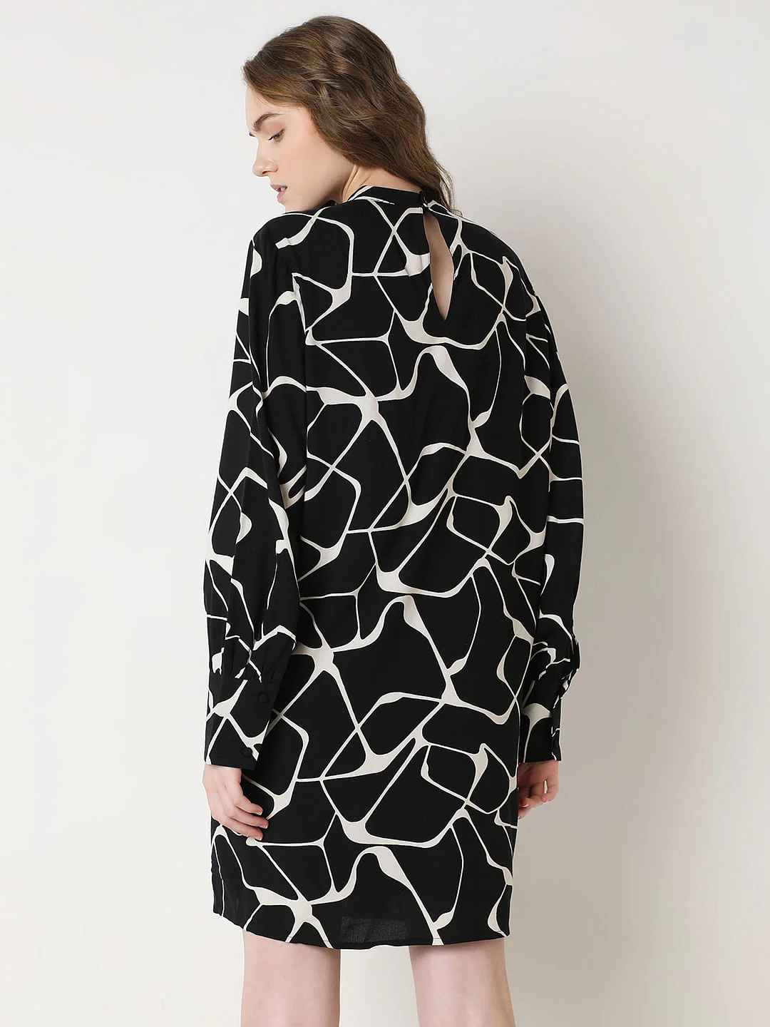 Black Abstract Print Dress - Image 4